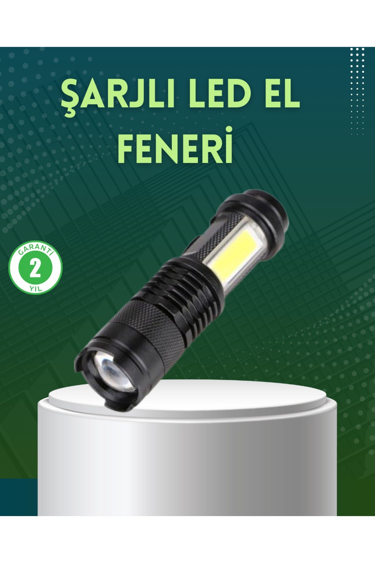 4 Modlu USB Şarjlı LED El Feneri Kamp ve Outdoor