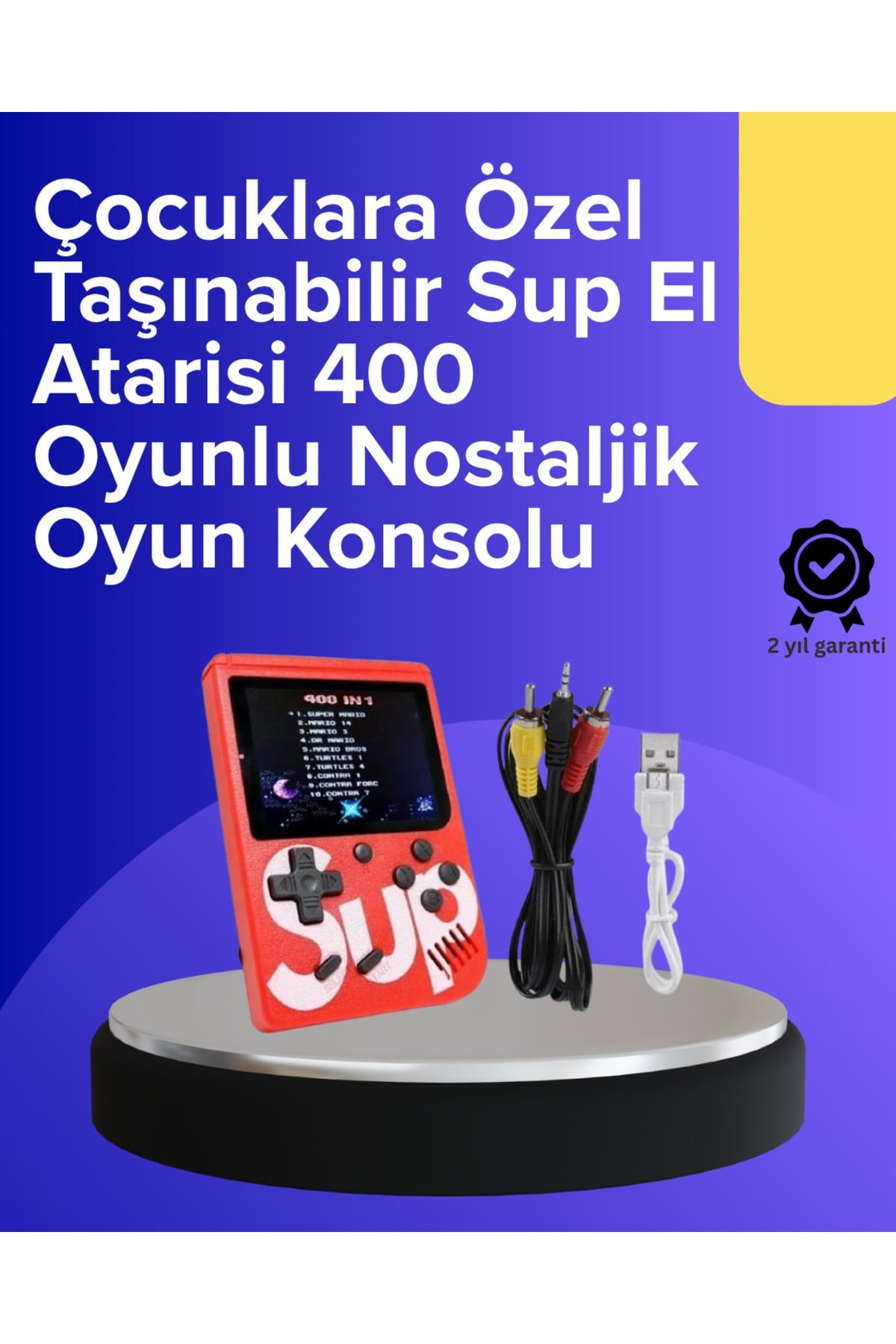 400 Oyunlu Taşınabilir Retro El Konsolu