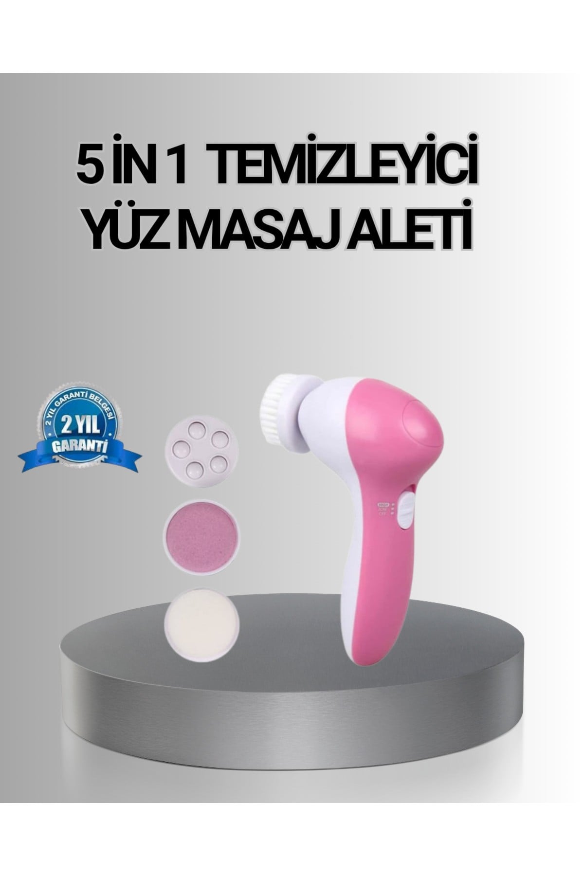 5 Başlıklı Yüz Masaj Aleti – Cilt Temizleme, Peeling, Siyah Nokta ve Gözenek Bakımı