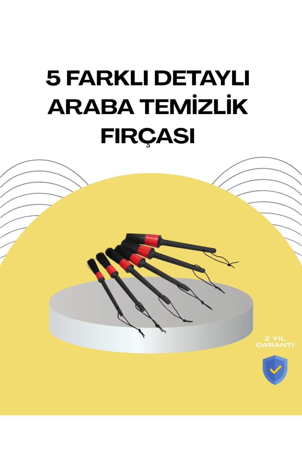 5 Boy Fırçalı Araba Temizlik Seti-Derin Temizlik Sağlayan Yumuşak Fırçalar