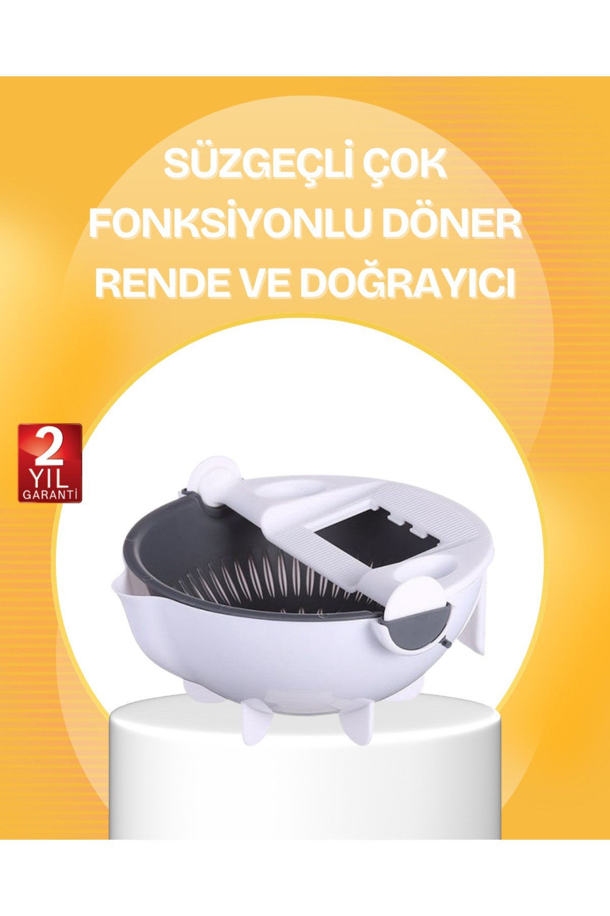 5 Fonksiyonlu Döner Süzgeçli Rende ve Dilimleyici Aparat