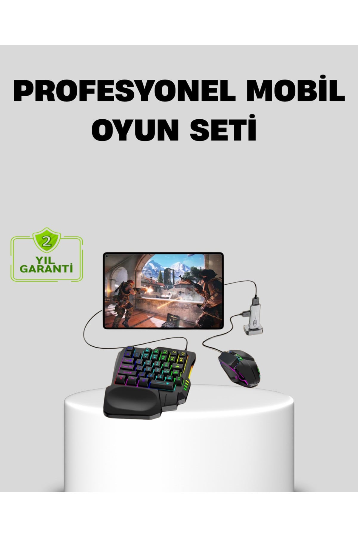 5’i 1 Arada Mobil Oyun Seti Bluetooth 5.3 Klavye Mouse Dönüştürücü Gaming Kit