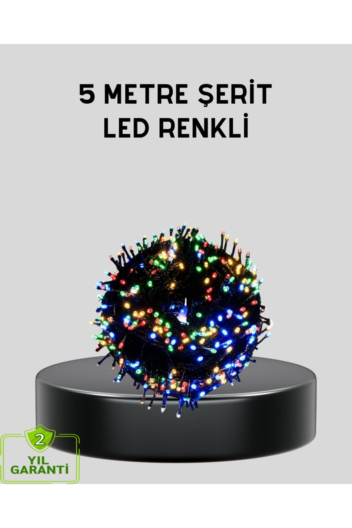 5 Metre 50’li LED Işık – Siyah Kablolu, Çok Fonksiyonlu, İç ve Dış Mekan Kullanımı