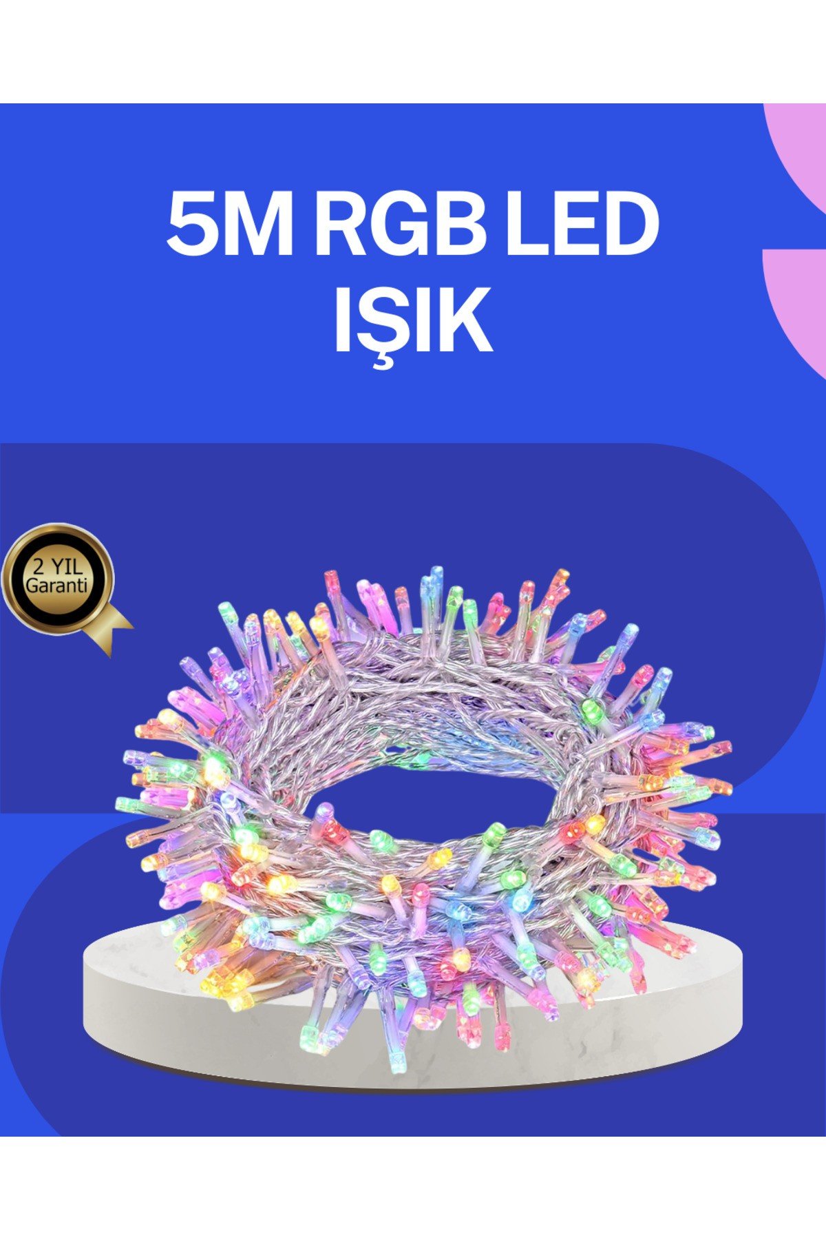 5 Metre Şeffaf Kablo LED Peri Işığı 50 Ampullü Dekoratif Led