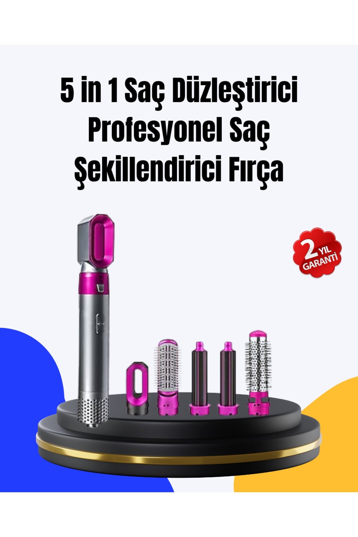 5 Parça Saç Şekillendirme Seti Düzleştirme Dalga ve Bukle Yapma