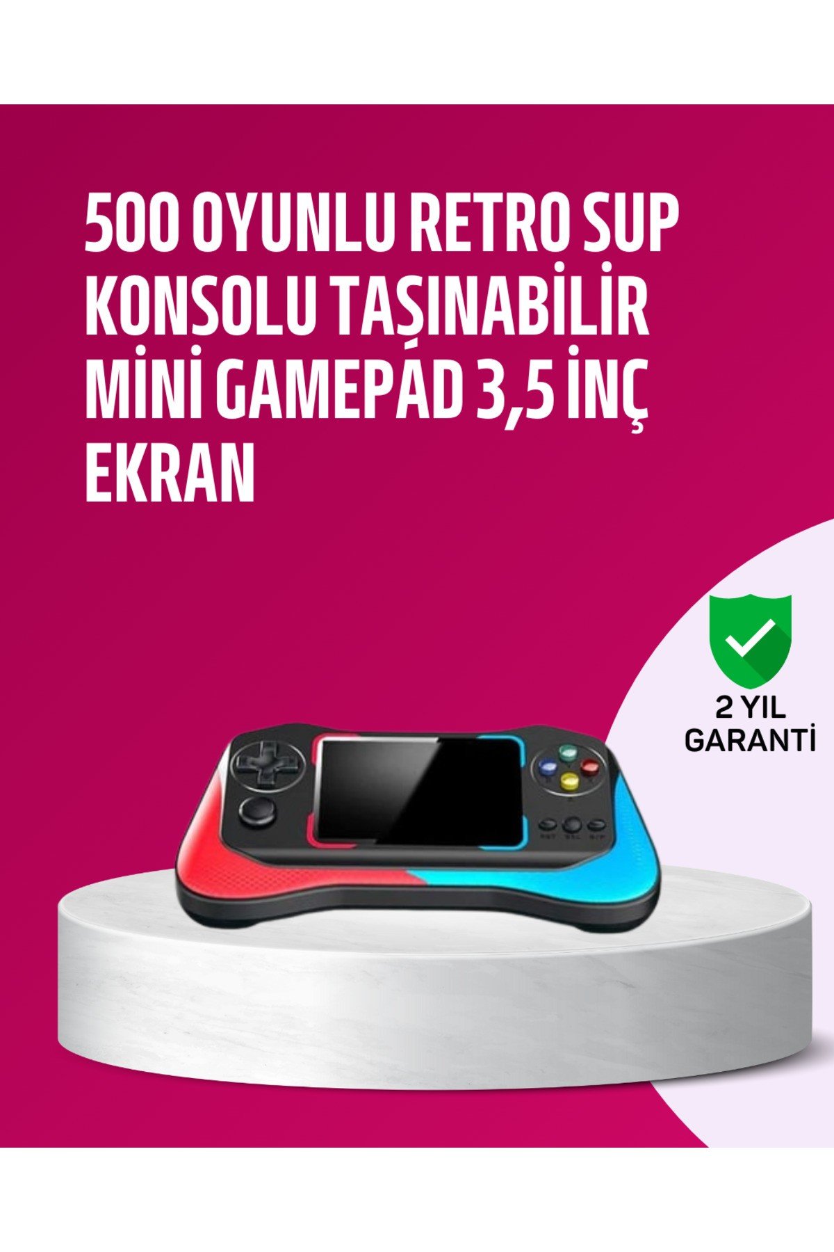 500 Oyunlu 3,5” Elde Taşınabilir Mini Oyun Konsolu – Şarjlı, TV Bağlantılı
