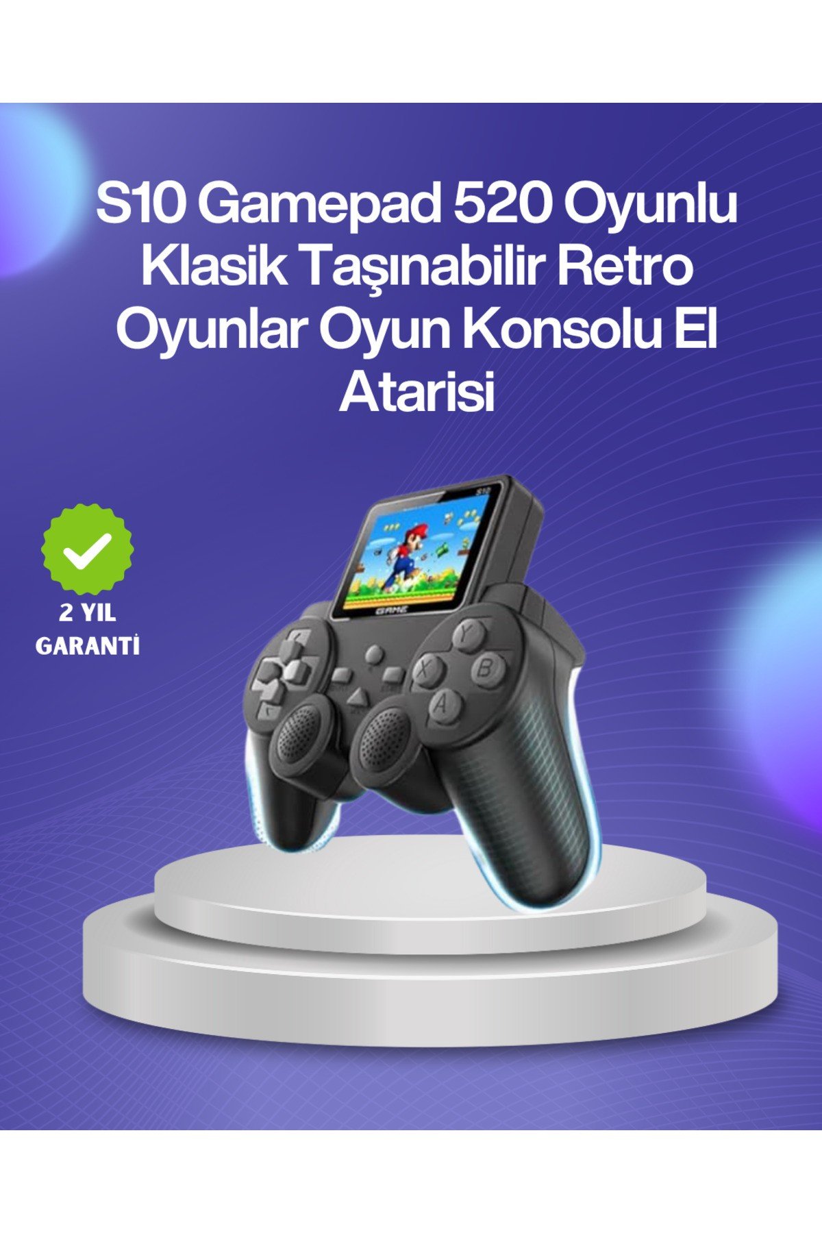 500 Oyunlu Nostaljik El Tipi Oyun Konsolu, Taşınabilir Şarjlı Cihaz, Renkli Ekran Ve Tv Destekli