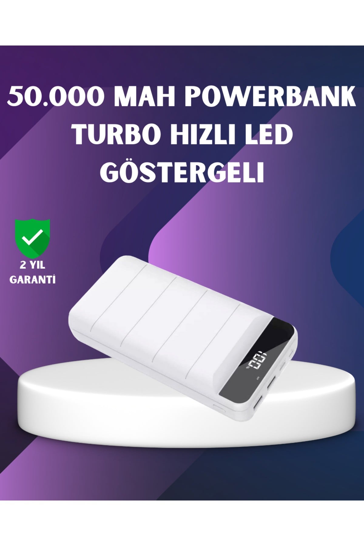 50000mAh Yüksek Kapasiteli Powerbank Hızlı Şarj ve LED Ekranlı