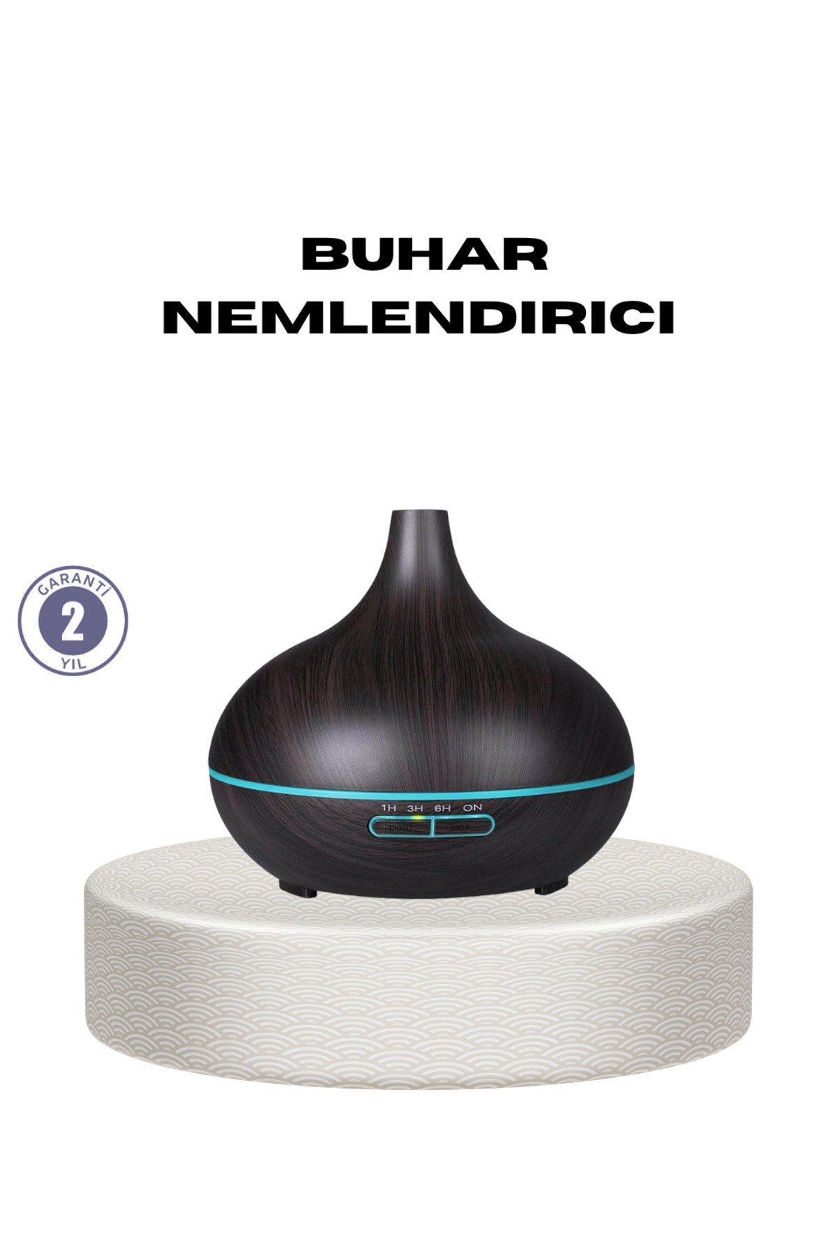 550 ml Ultrasonik Uçucu Yağ Difüzörü 7 Renk LED Işıklı ve Zaman Ayarlı