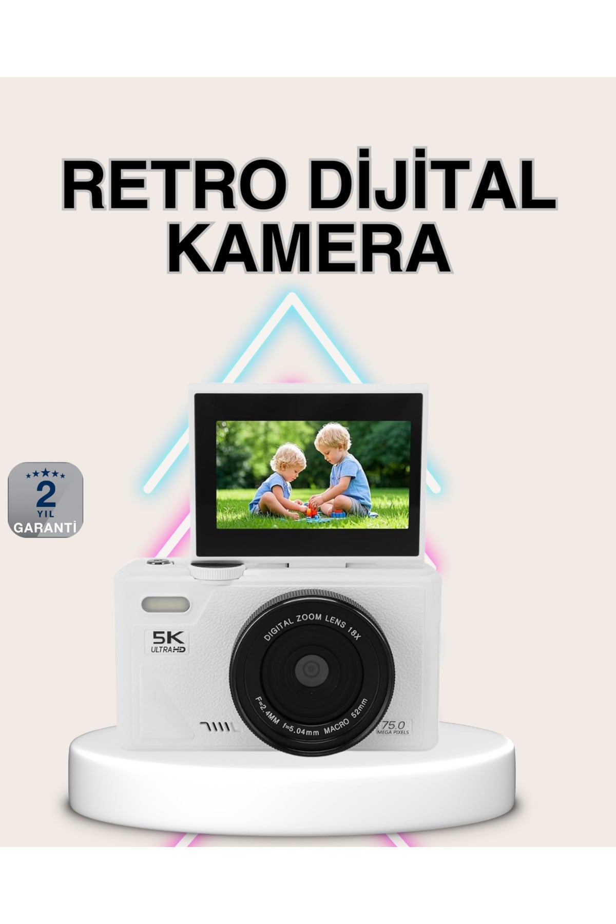 5K Dijital Kamera Otofokus WiFi Aktarım ve 18x Dijital Zoom