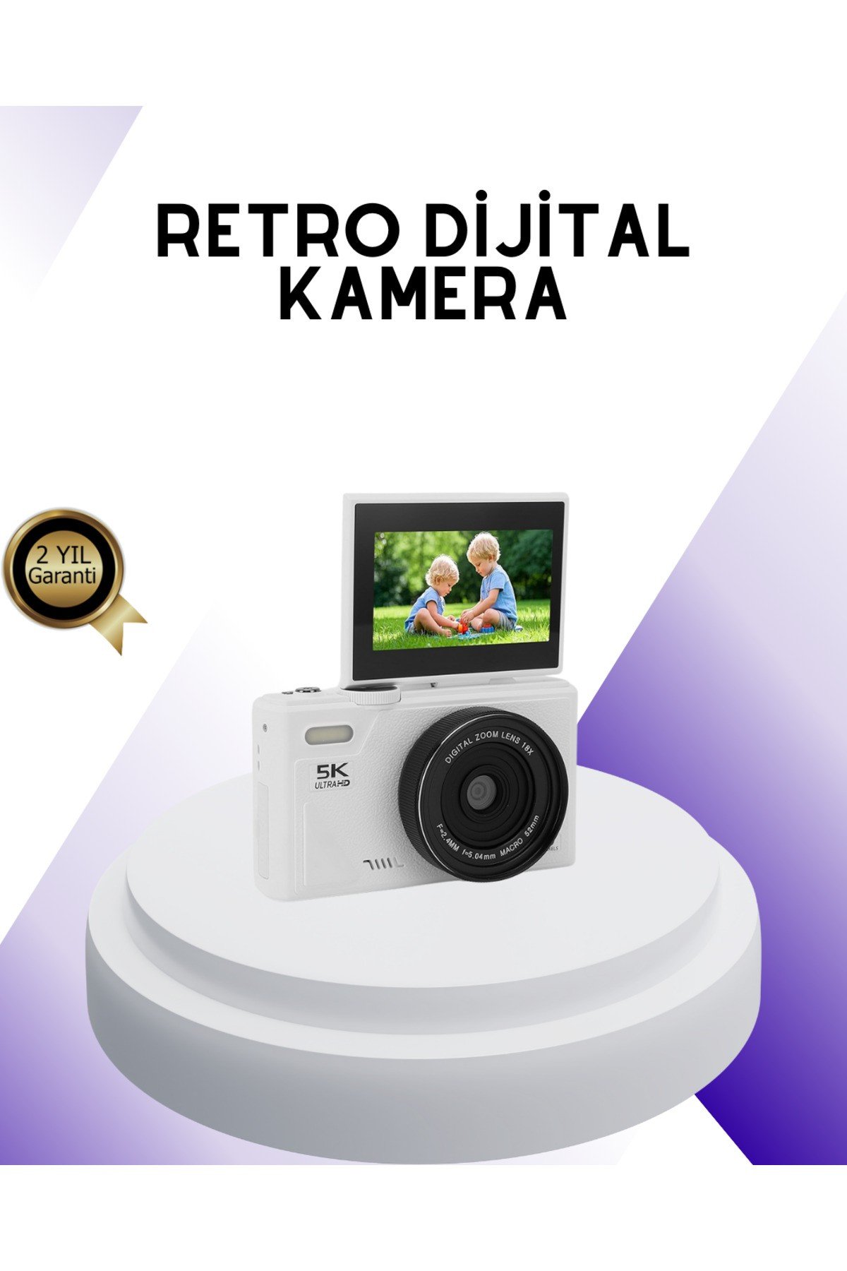 5K UHD Dijital Kamera WiFi Bağlantılı Otofokus 18x Zoom Taşınabilir