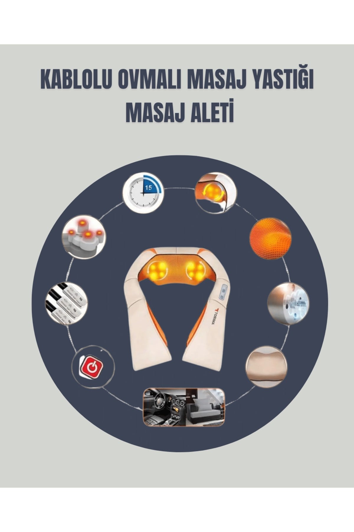 6 Başlıklı Isıtmalı Masaj Cihazı – Tüm Vücut İçin Derin Kas Masajı