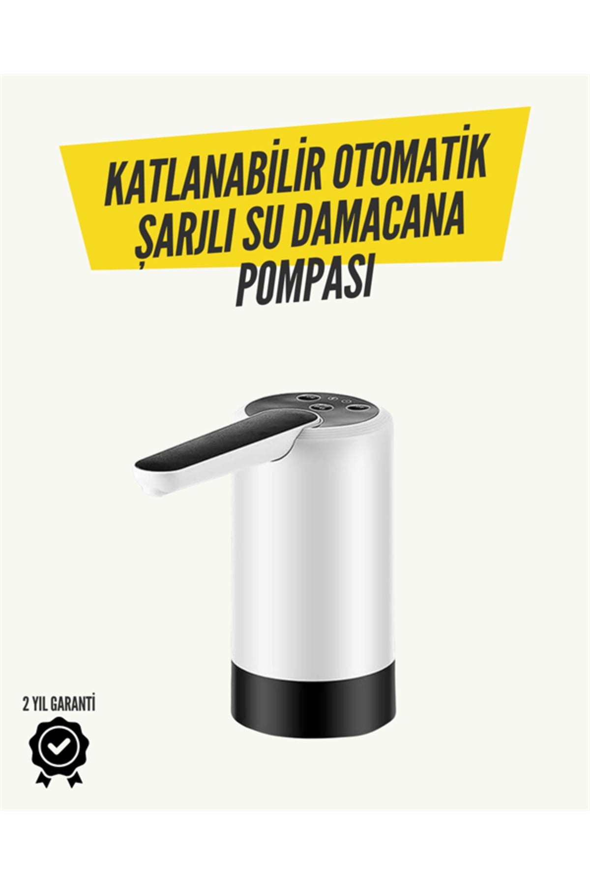 8000mAh Şarjlı Damacana Su Pompası | Tek Tuşla Otomatik Su Alımı | 40-80 Sn Dolum | Katlanabil