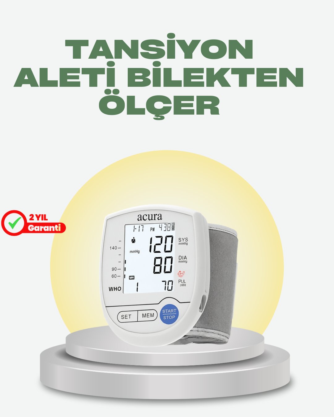 Akıllı Bilek Tansiyon Aleti Hem Şarjlı Hem Pilli Kolay Ölçüm