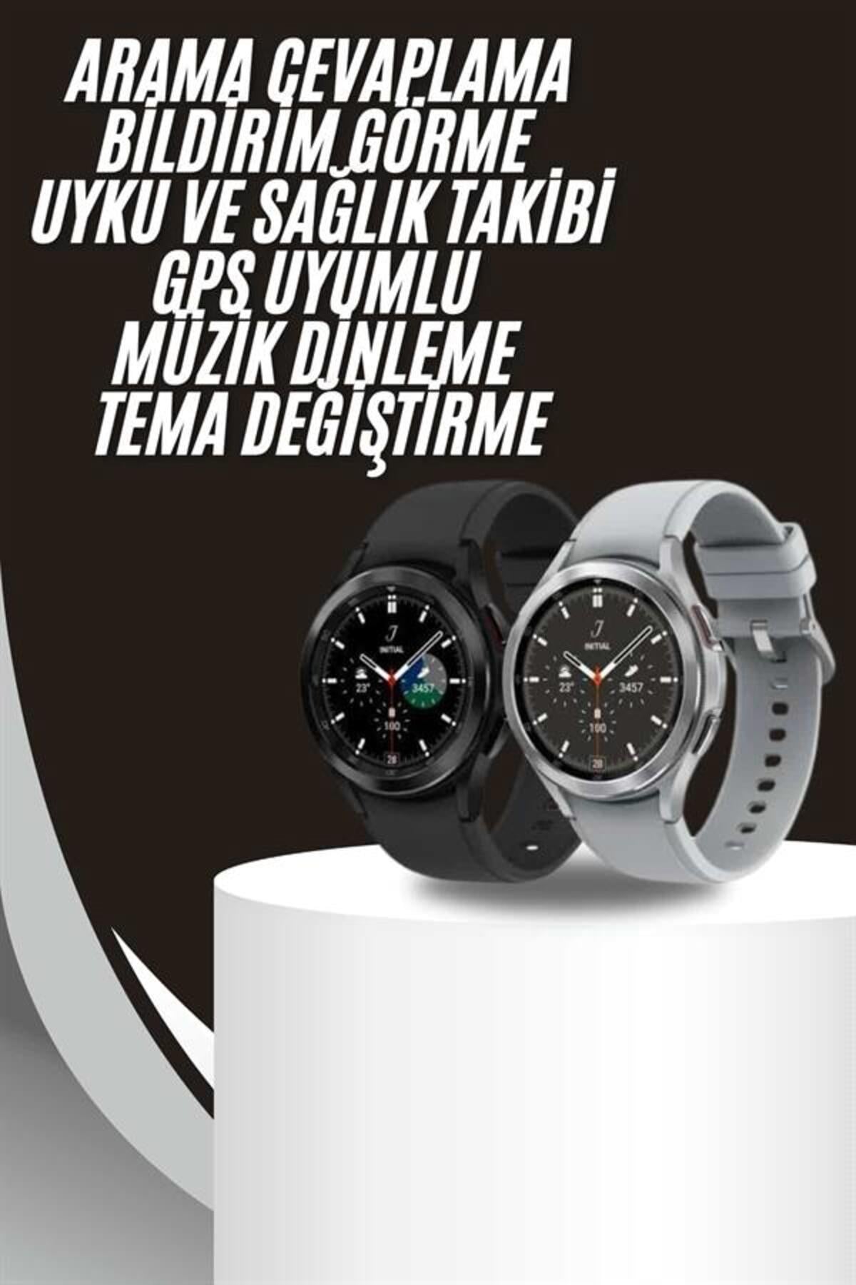 Akıllı Saat Bluetooth Bağlantılı Yuvarlak Ekran Plastik Kordonlu