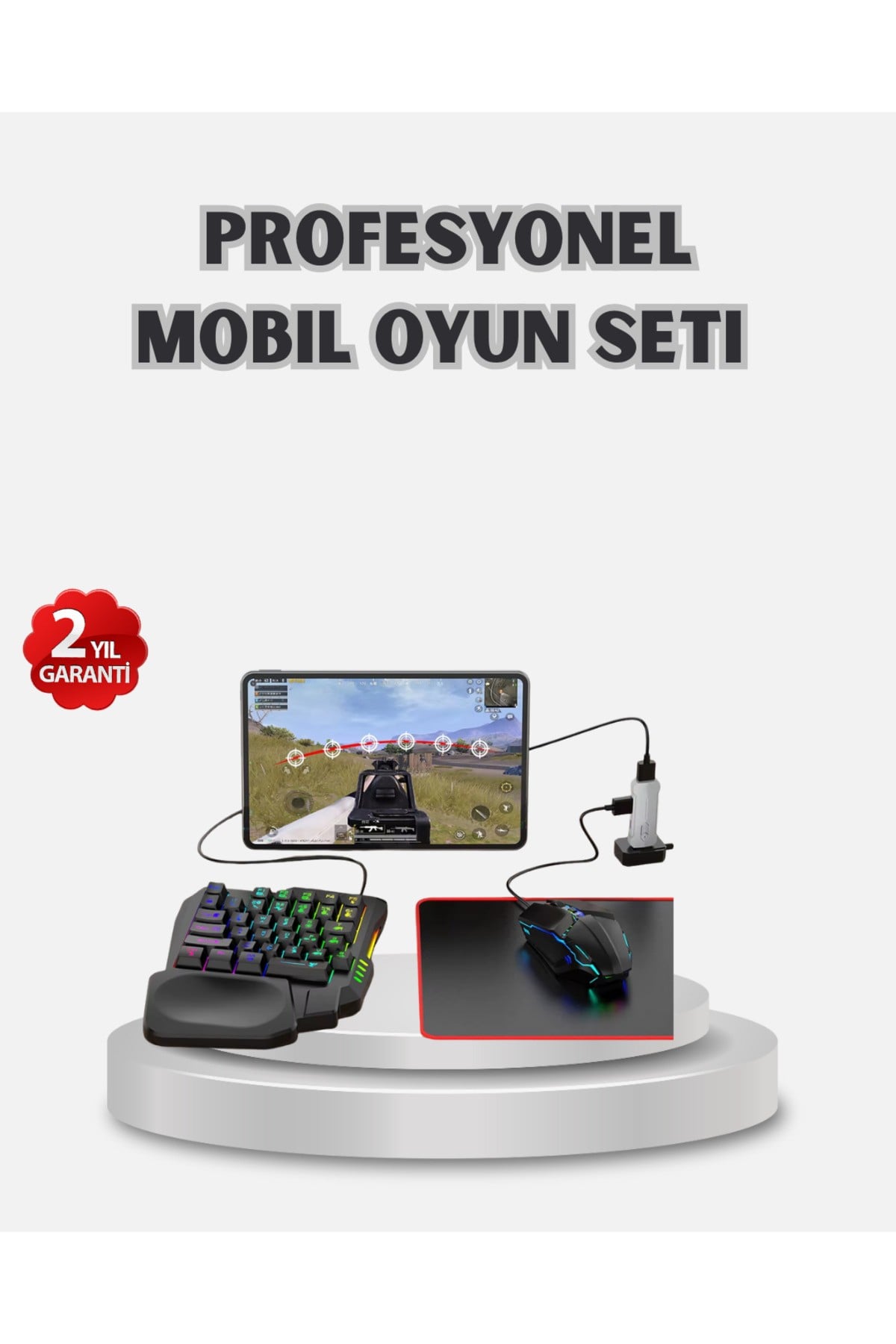 Android Uyumlu Mobil Oyun Kiti 5in1 Klavye Mouse Dönüştürücü Gecikmesiz FPS Set