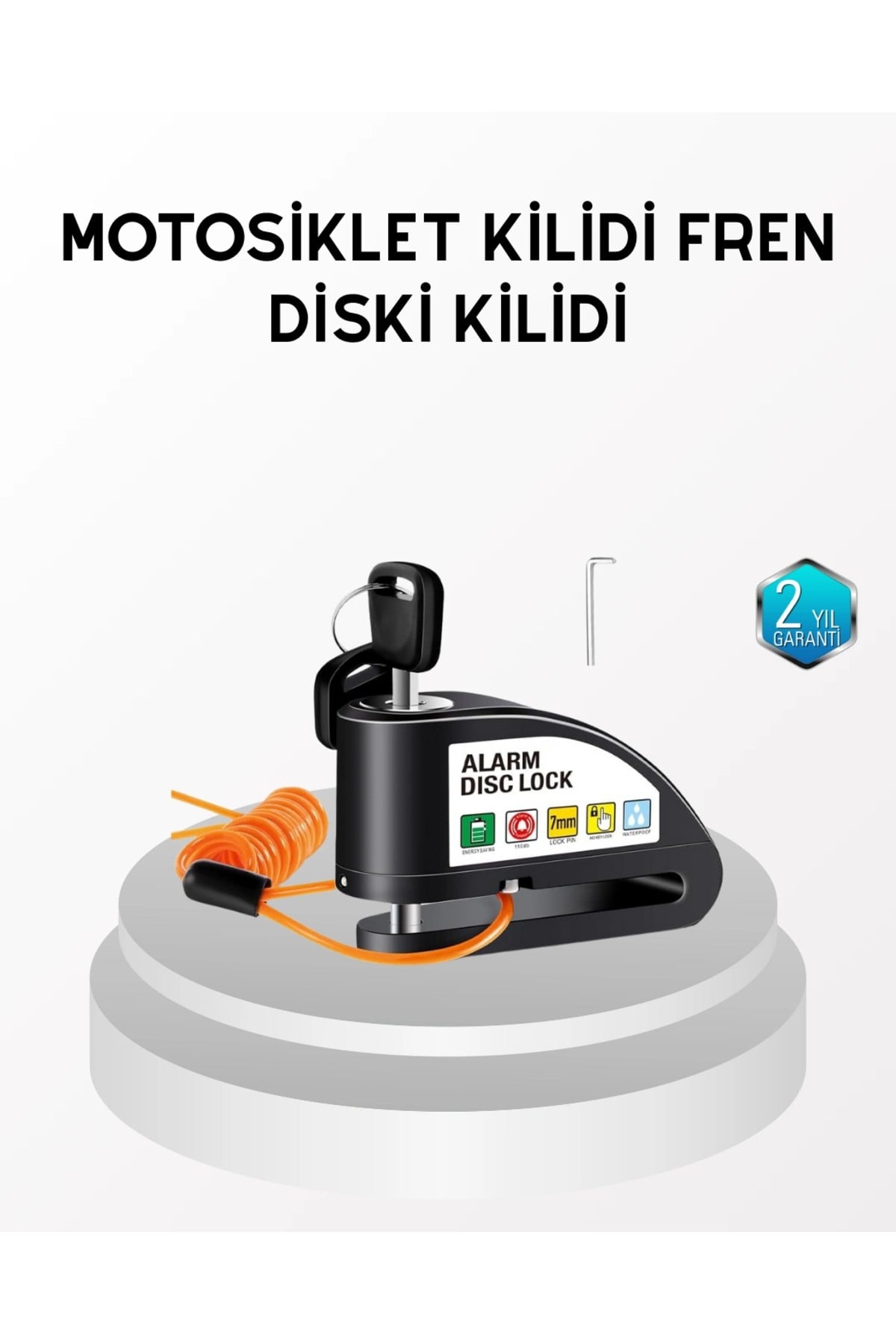 Anti Hırsızlık 110 dB Alarm Disk Fren Kilidi Suya Dayanıklı Çelik Güvenlik Kilidi