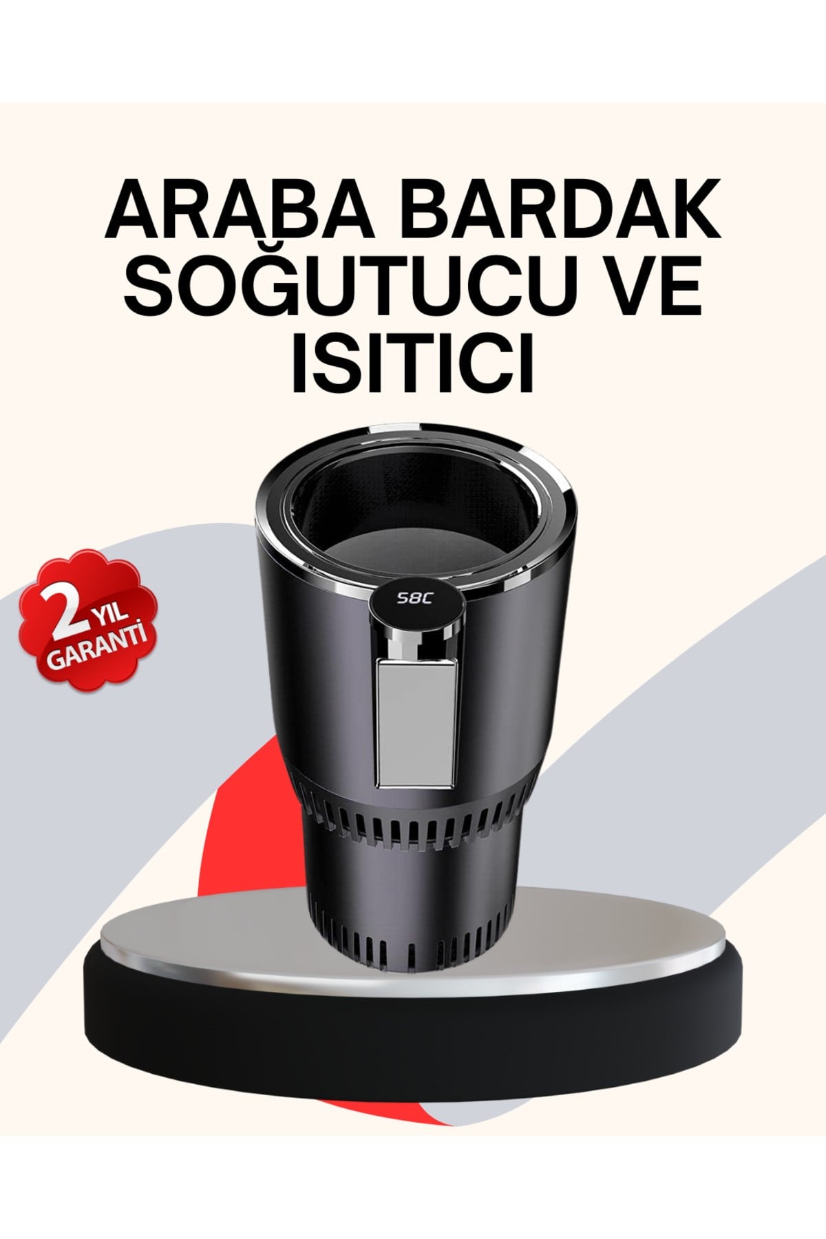 Araba Bardaklığı Isıtma Soğutma Ayarlı Çakmak Girişli Akıllı Model