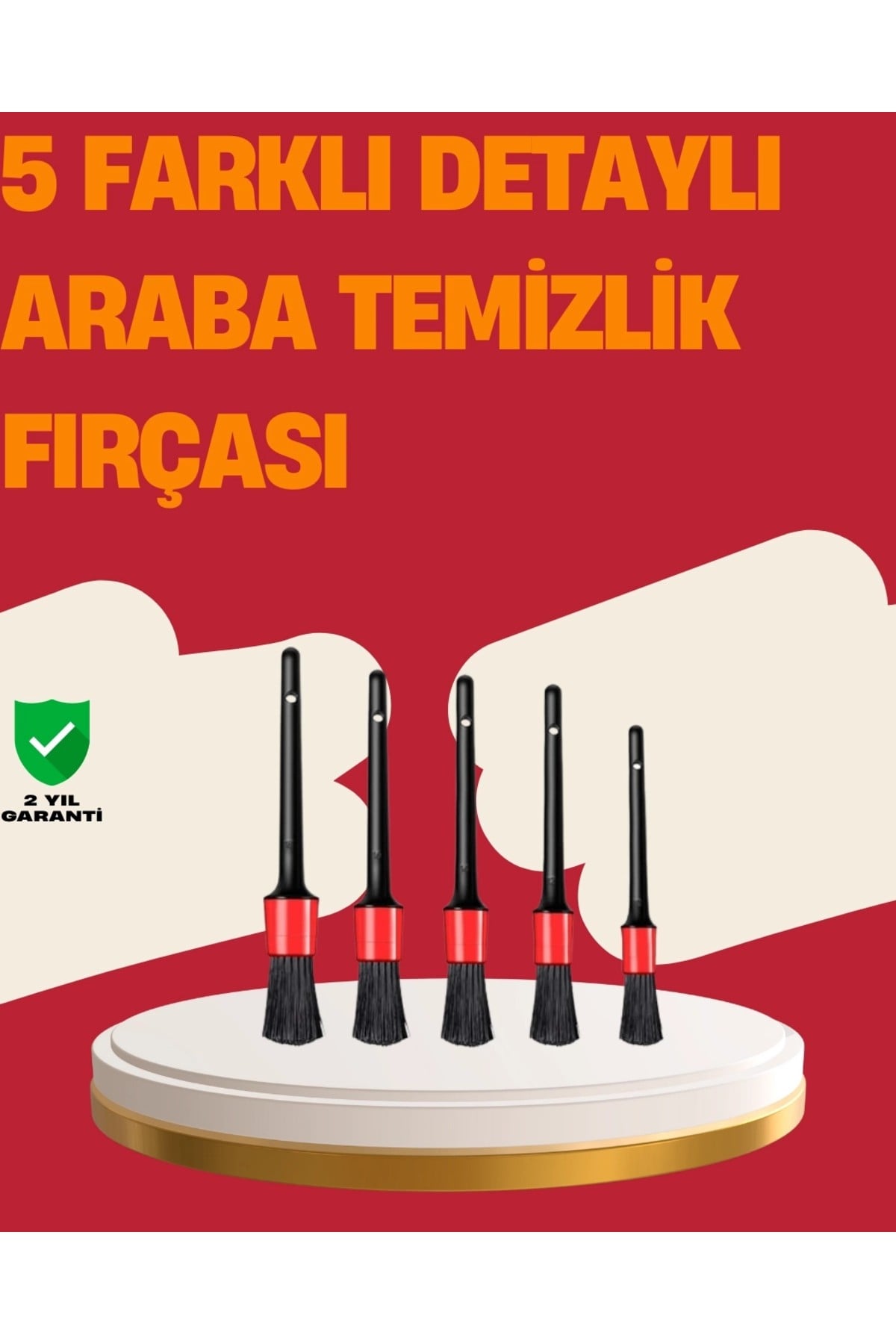 Araç İçi Detaylı Temizlik Seti-Araba Jant ve İç Yüzey Temizlik Fırçaları