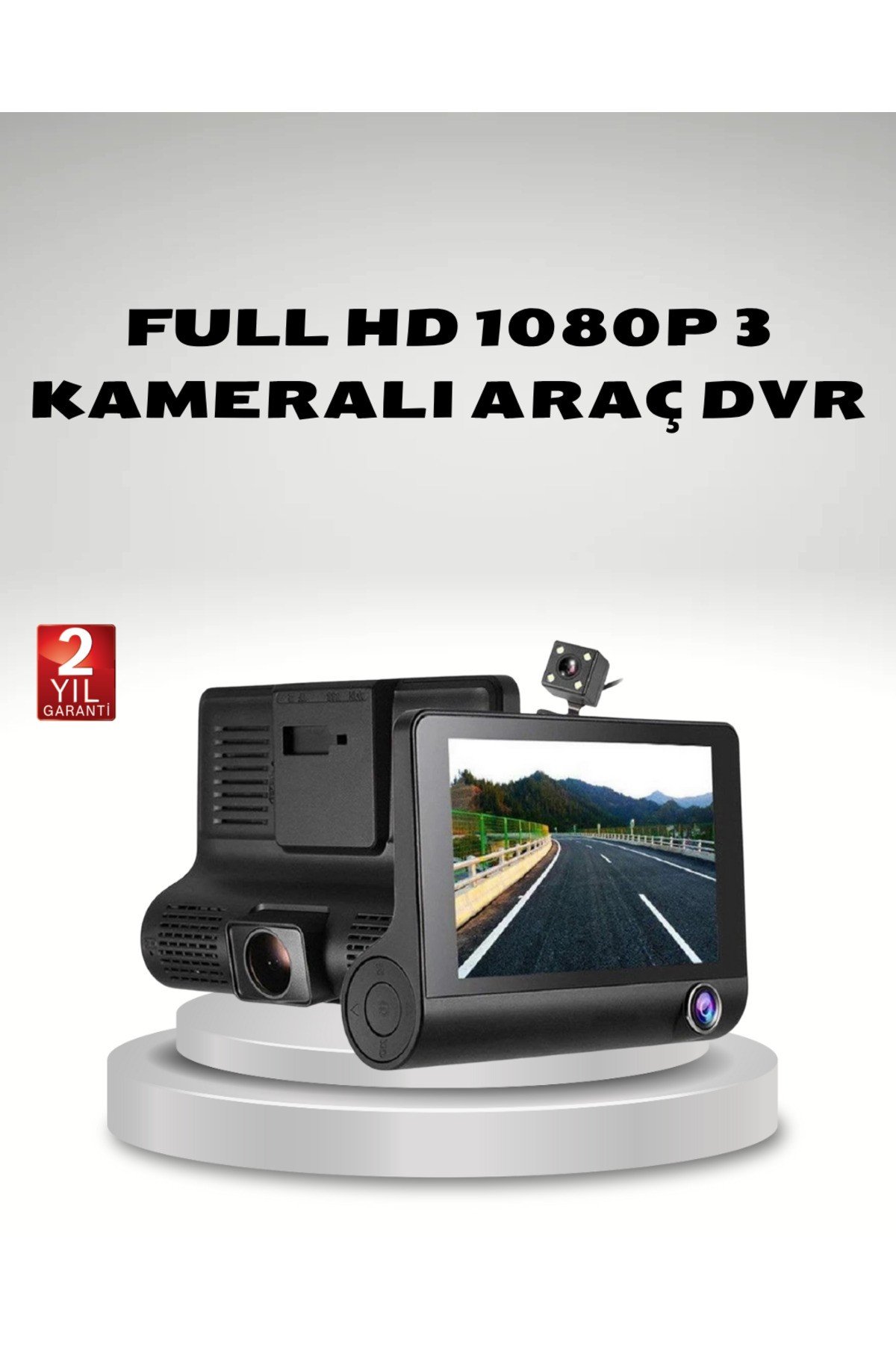 Araç Kamerası 3’lü Full HD DVR 1080P Gece Görüşlü ve G-Sensörlü