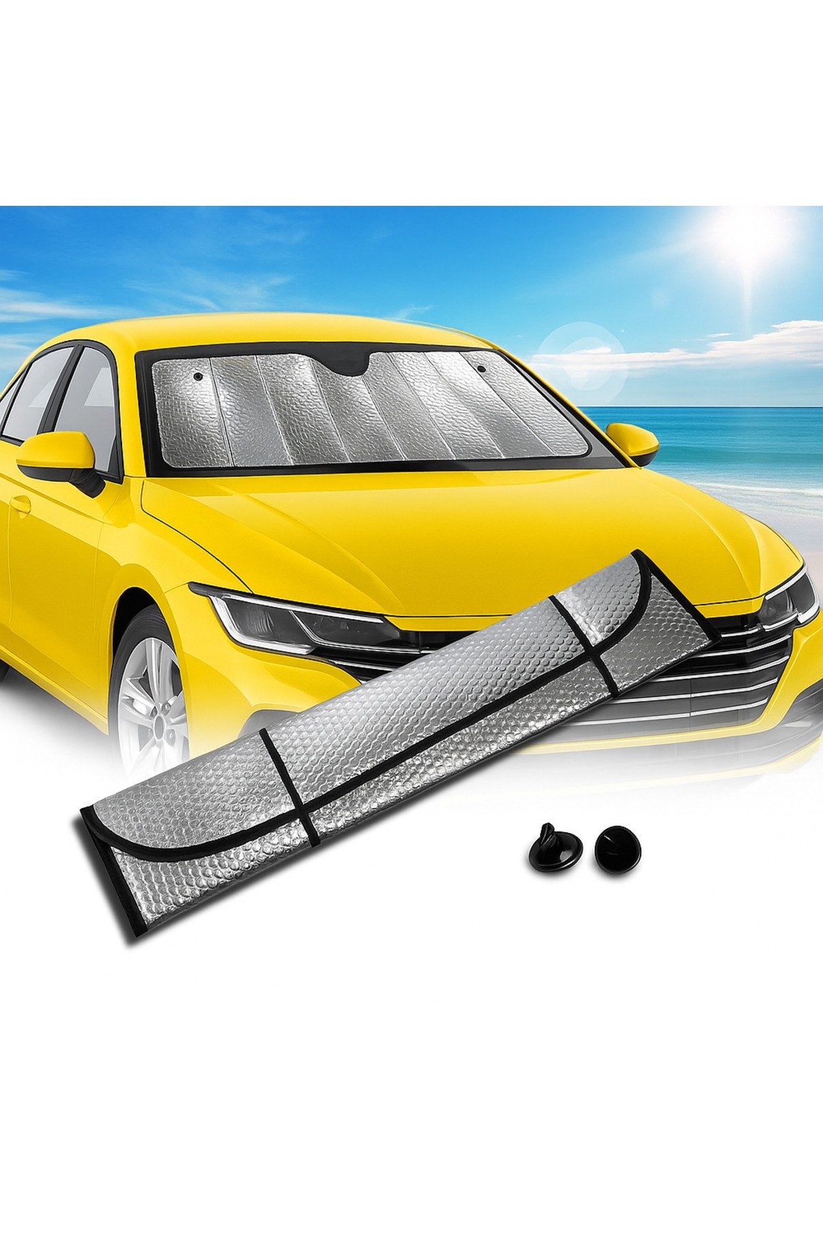 Araç Ön Cam Güneş Koruma Isı Önleyici Katlanabilir Fiat Egea Honda Civic Ford Focus Dacia Duster