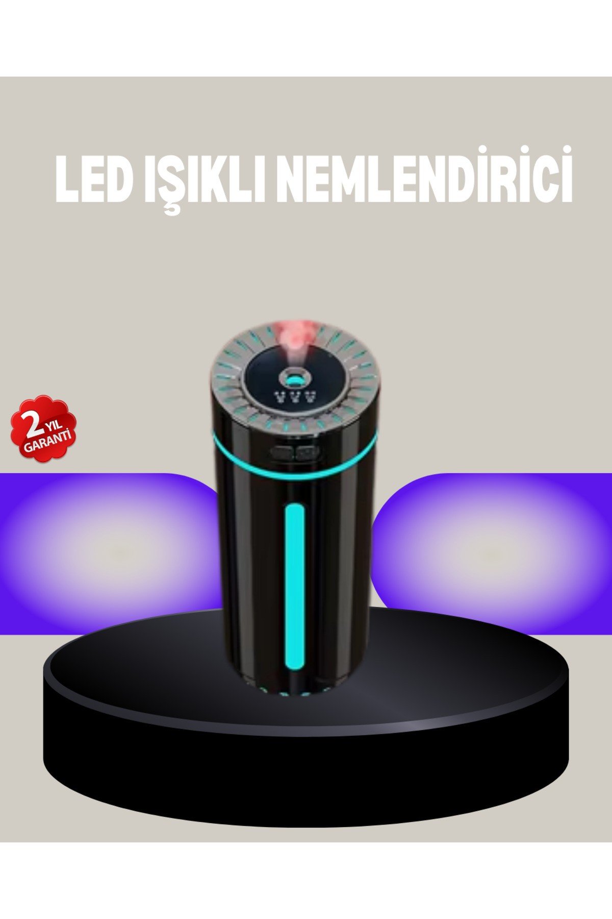 Aromaterapi Özellikli Ultrasonik Hava Nemlendirici LED Atmosfer Işığı