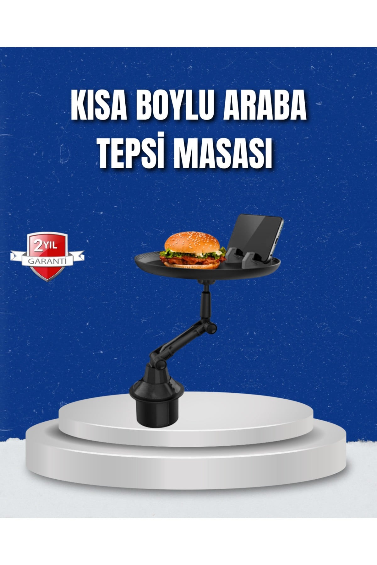 Ayarlanabilir Araç İçi Bardaklık Tepsisi 9 İnç Geniş Alan ve Telefon Standlı