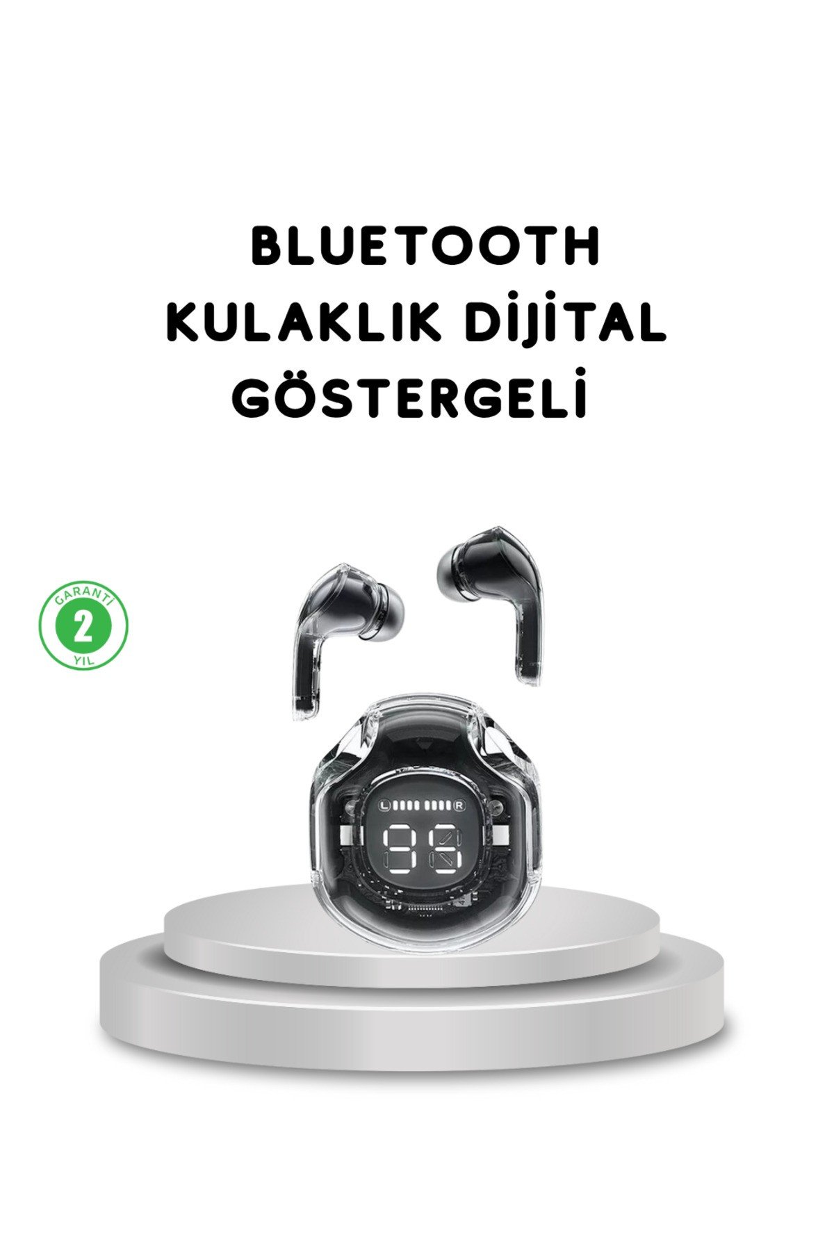 Bluetooth 5.3 Kablosuz Kulaklık HiFi Stereo ve Ekstra Bass Dijital Ekranlı