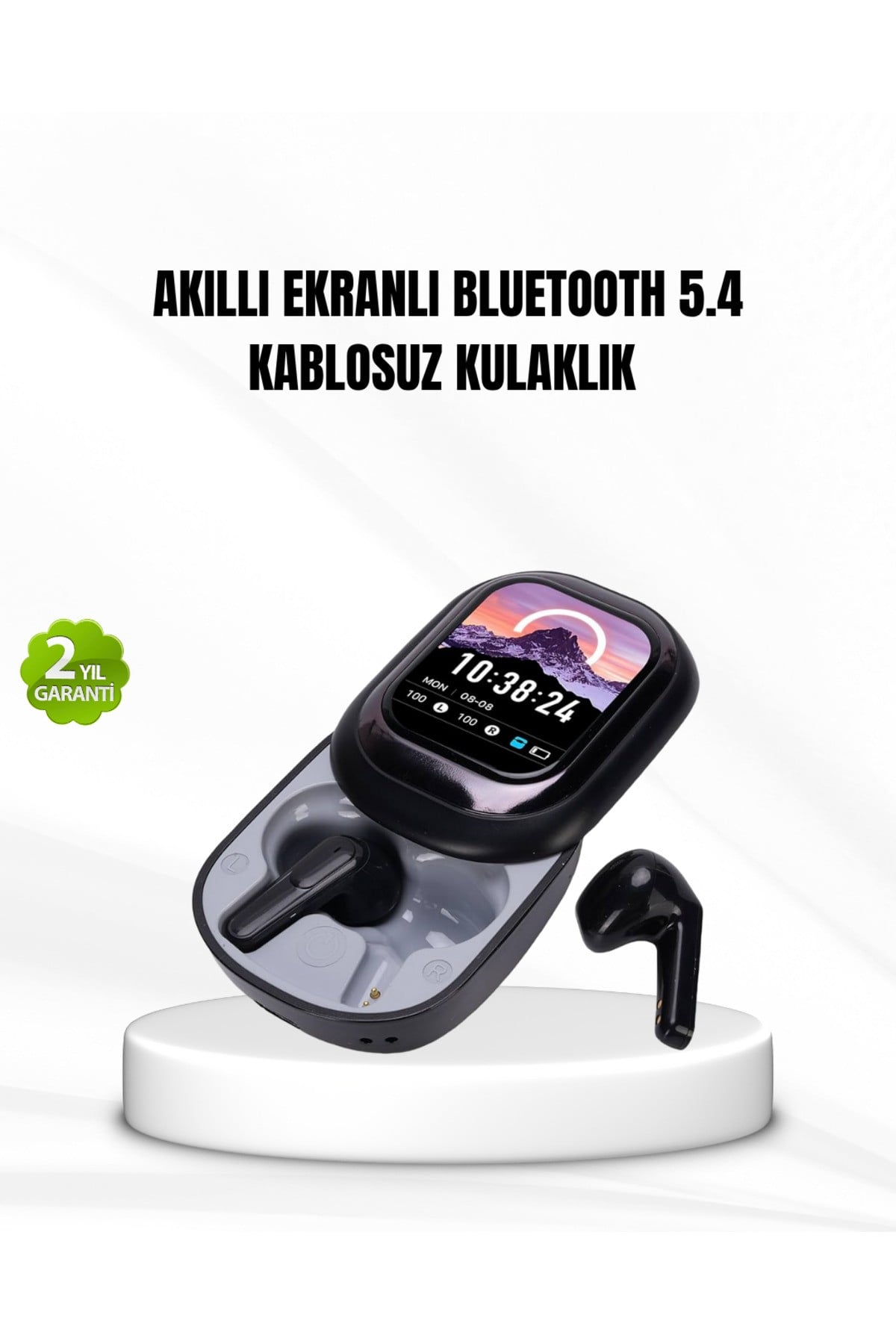 Bluetooth 5.4 Kulaklık – Gürültü Engelleme ve Akıllı Ekranlı Şarj Kutusu