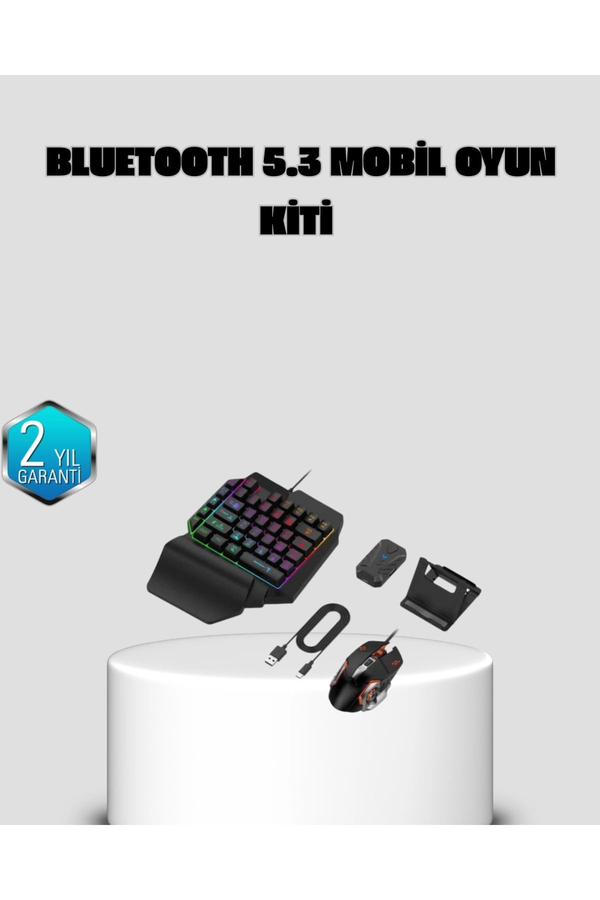Bluetooth 5.3 Mobil Oyun Konsolu Dönüştürücü Seti 5 Parça Klavye Mouse Kit