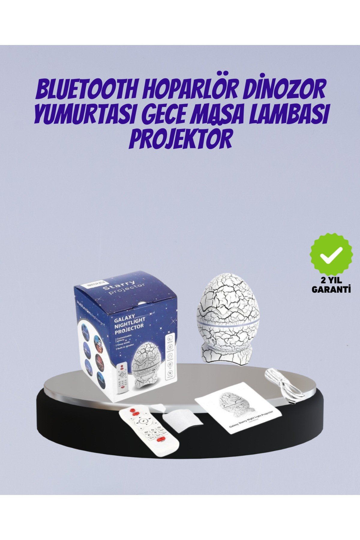 Bluetooth Bağlantılı Dinozor Yıldız Projektör Gece Lambası ve Uyku Yardımcısı