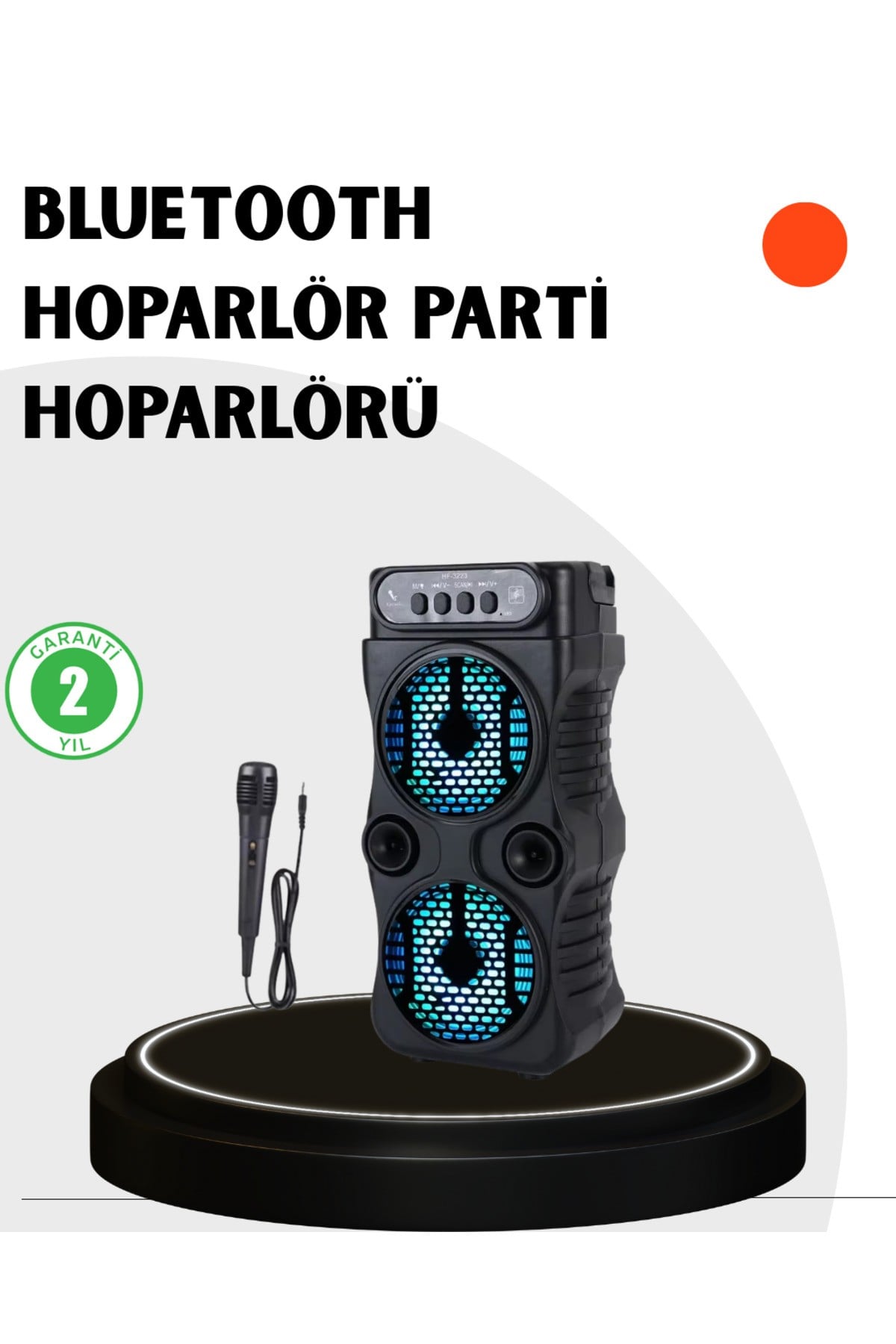 Bluetooth Bağlantılı Taşınabilir Hoparlör – LED Işıklı, FM Radyolu, Mikrofon Girişli