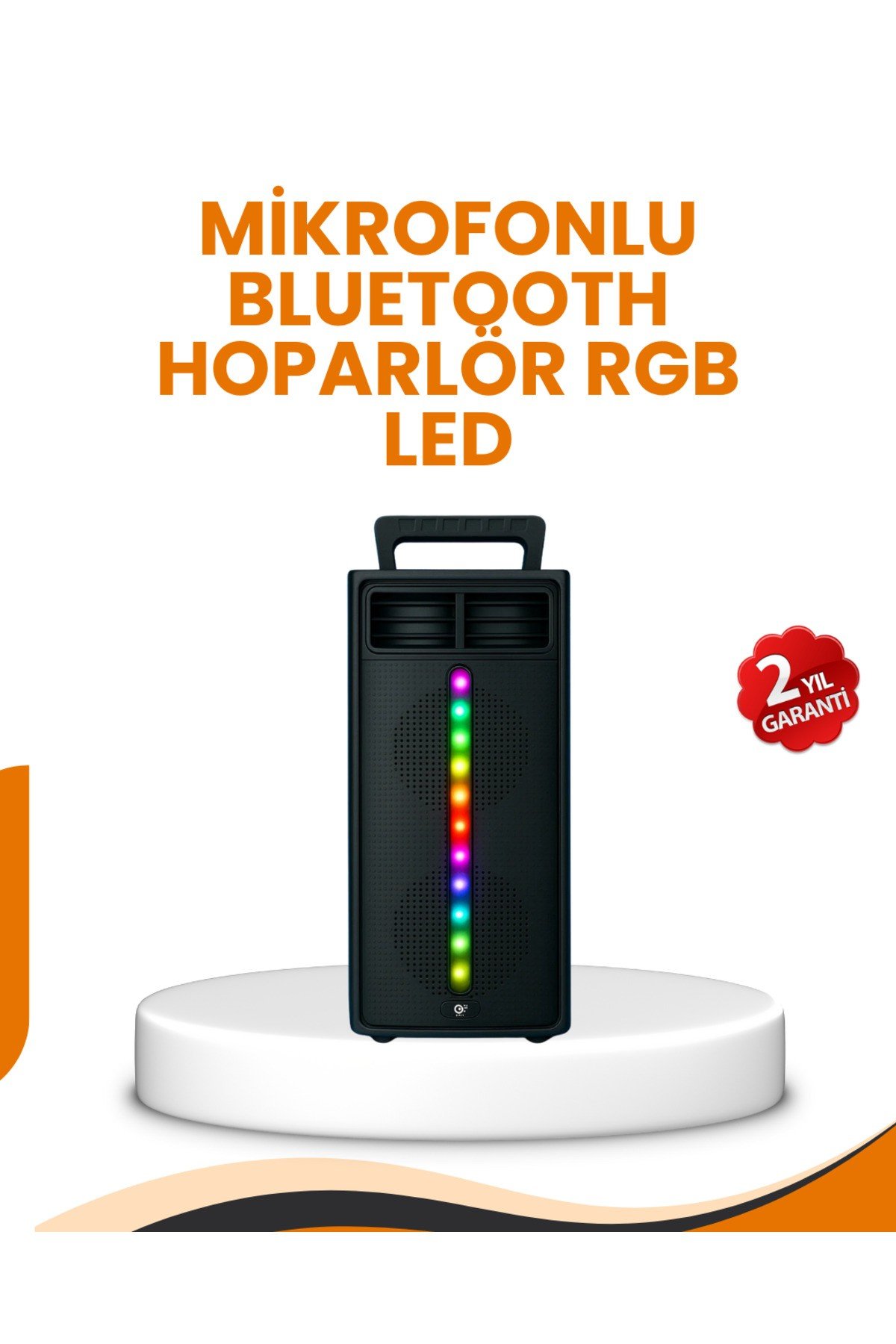 Bluetooth Işıklı Hoparlör – 2x5W Güç | USB + TF Kart + FM Radyo | Siyah Renk (Kopya)