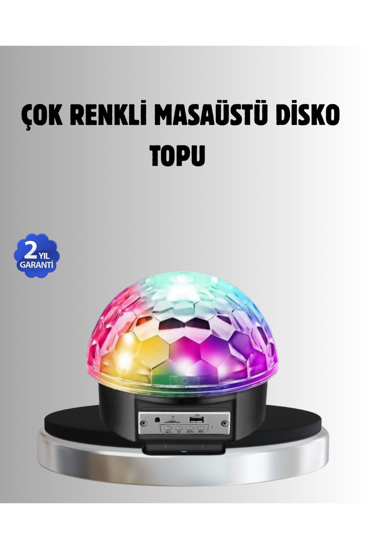 Bluetooth Kontrollü Masaüstü Disko Topu Işığı – Renkli LED Işık Gösterisi ve Uzaktan Kum
