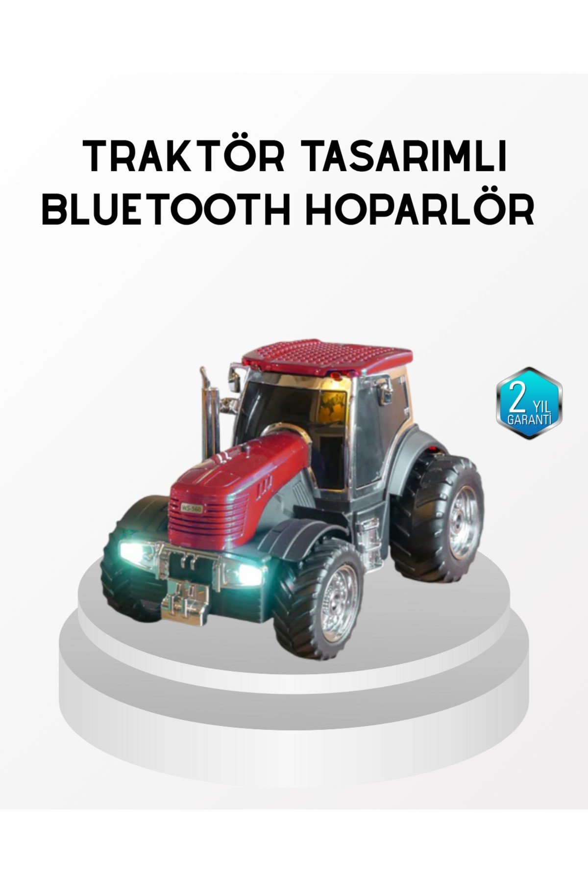Bluetooth Nostaljik Traktör Hoparlör LED Işıklı 12W Güçlü Ses