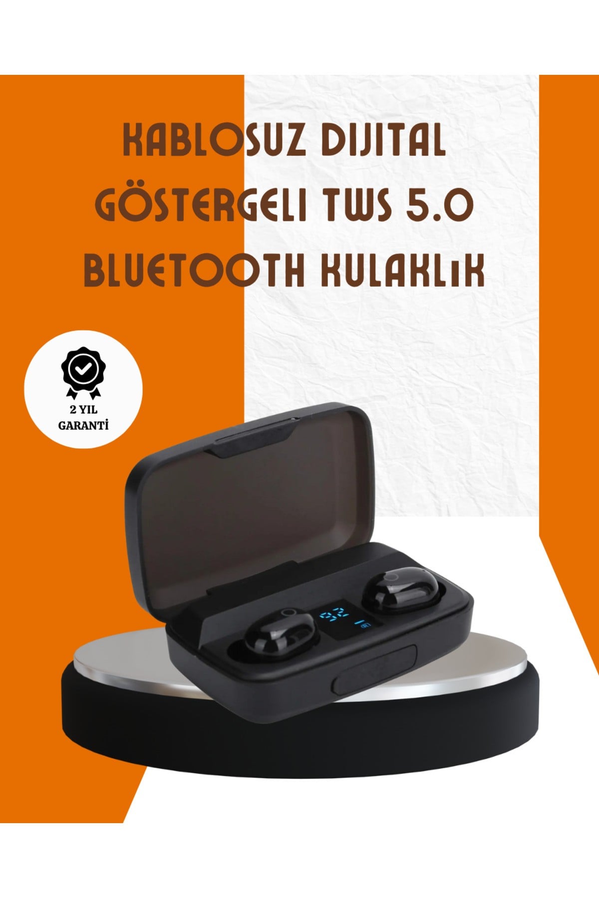 Bluetooth V5.0 Parmak Dokunmatik Kontrol Kablosuz Kulaklık Şarj Kutulu Model
