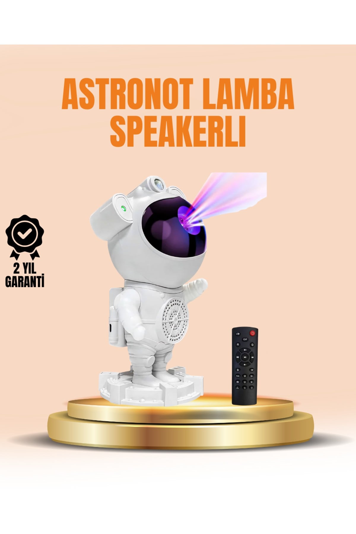 Bluetooth ve Dahili Ses Özellikli Astronot Projeksiyon Lambası