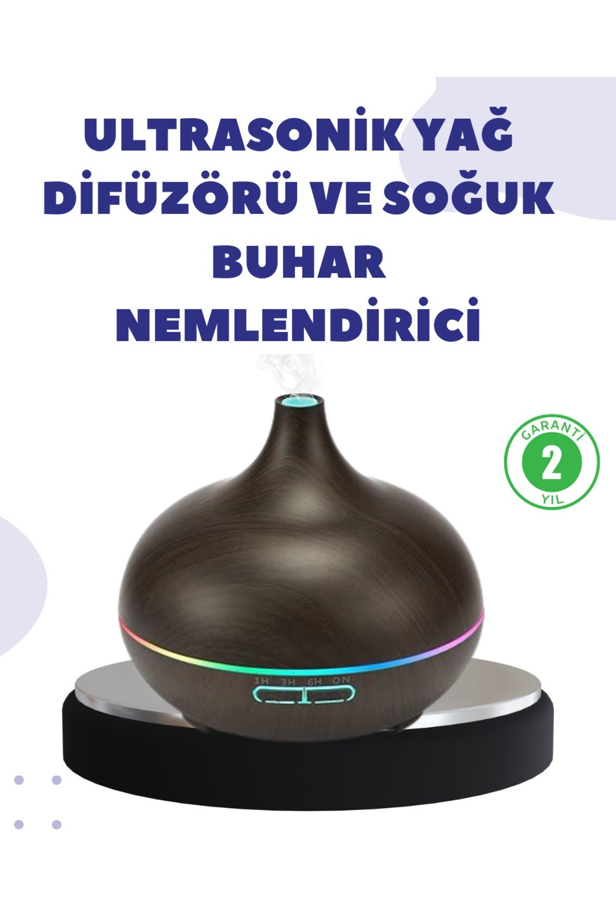 BN01 Uçucu Yağ Uyumlu Renkli LED Işıklı Nemlendirici