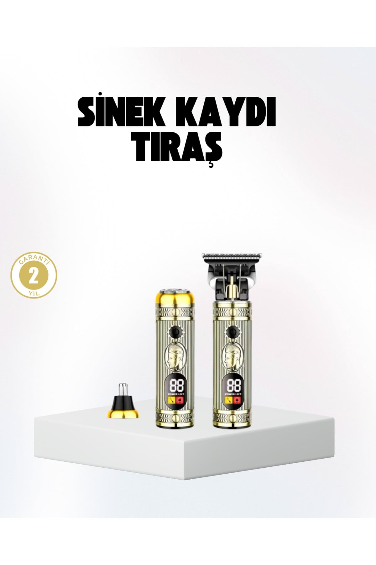 BUĞZ 2’si 1 Arada Saç ve Sakal Düzeltici Seti – T Bıçaklı, 8 Farklı Kılavuz Tarağı