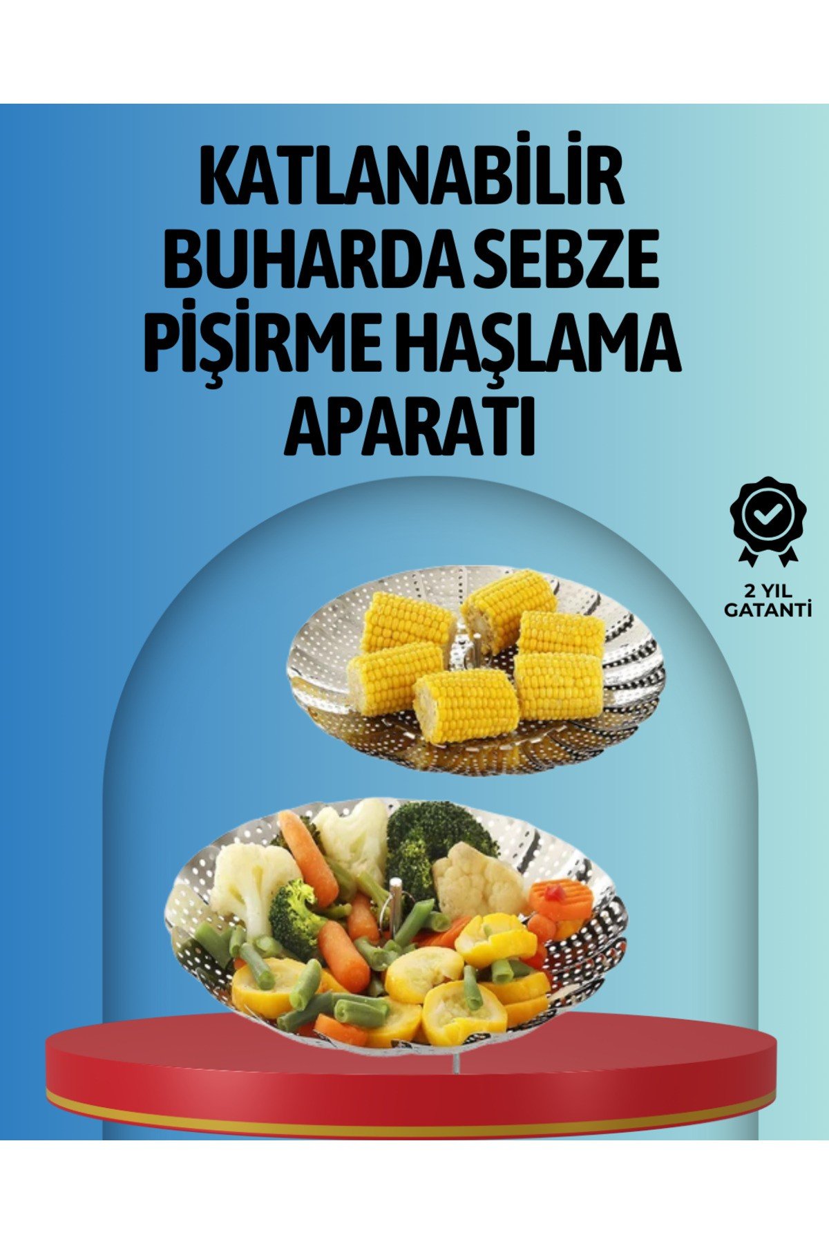 Buharda Pişirme İçin Paslanmaz Çelik Sebze Sepeti – Tüm Tencerelere Uyumlu, Kolay Temizlik