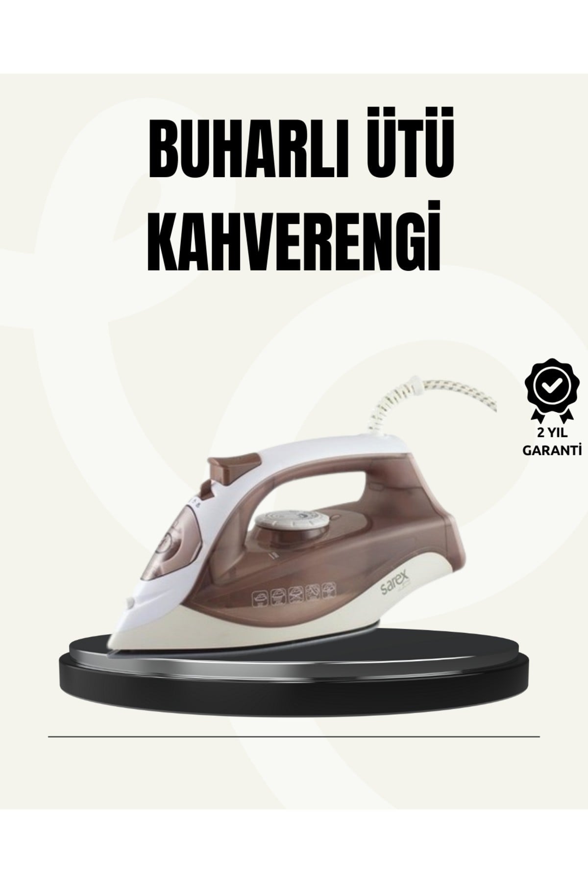 Buharlı Ütü 2200W Seramik Taban 300 ml Kahverengi Dikey Ütüleme