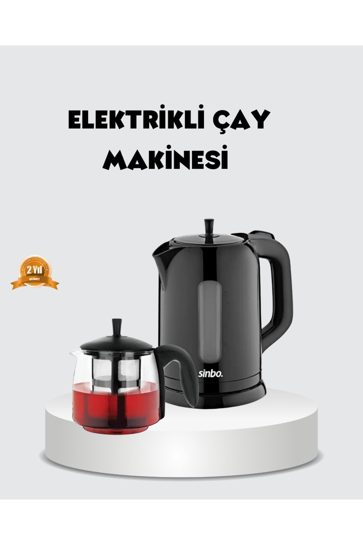 Çaycı Cam Demlikli 1800W Güçlü ve Sıcak Tutmalı Elektrikli Çay Makinesi