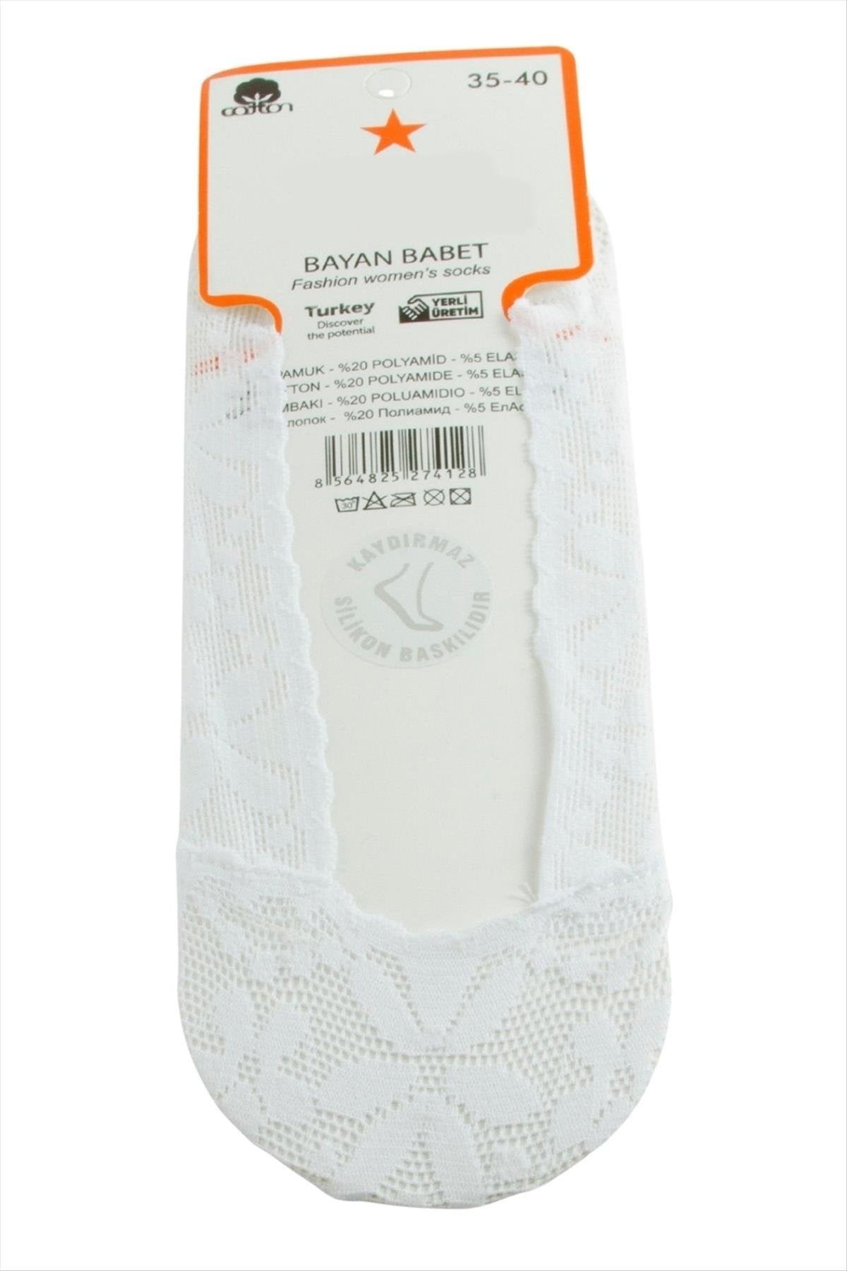 Çiçek Dantel Babet Çorap