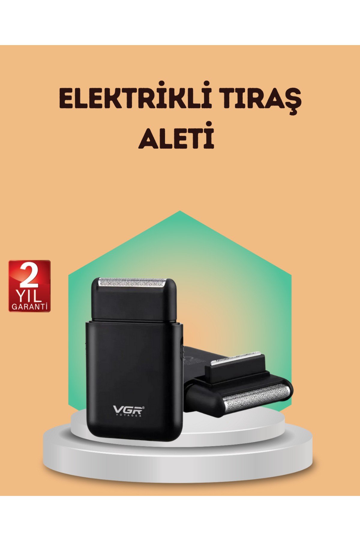 Çift Başlıklı Elektrikli Tıraş Makinesi | Suya Dayanıklı, Hafif ve Ergonomik