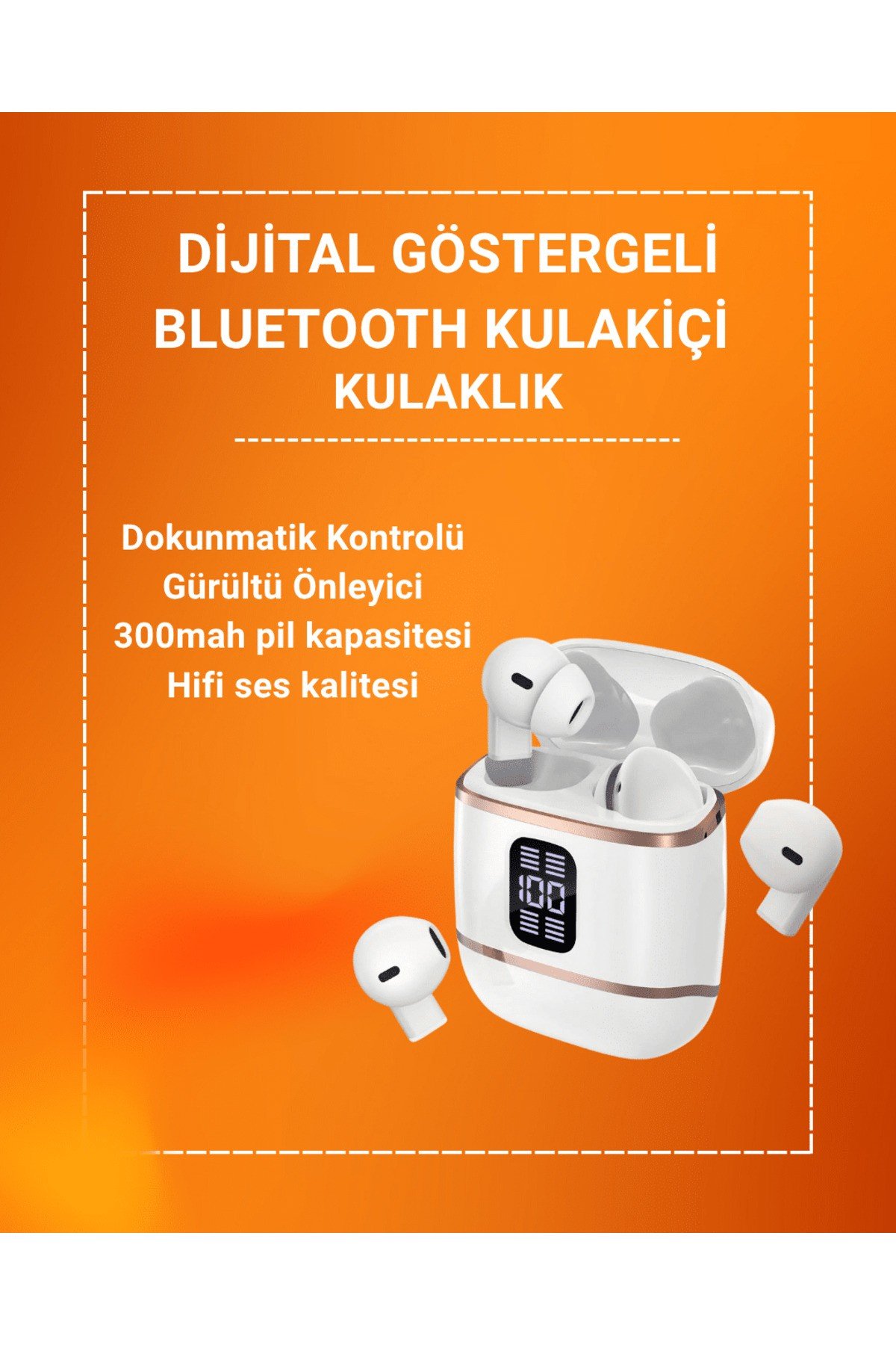 Çift Kulaklıklı Bluetooth Kulaklık – 4 Adet, ANC-ENC, Şarj Kutulu, Dijital Göstergeli