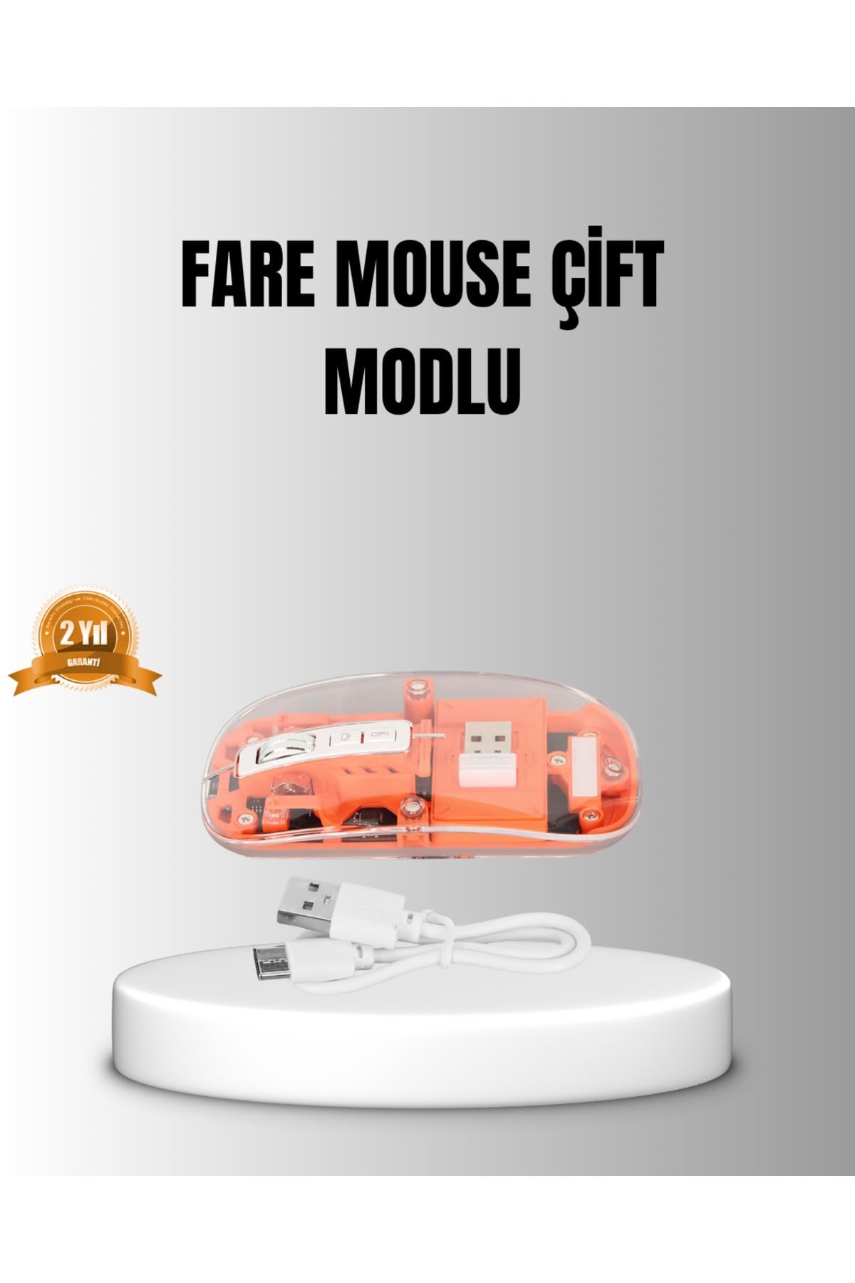 Çift Modlu Kablosuz Bluetooth 5.0 + 2.4GHz Mouse – 3 Cihaz Bağlantılı, Hızlı Geçiş Düğme