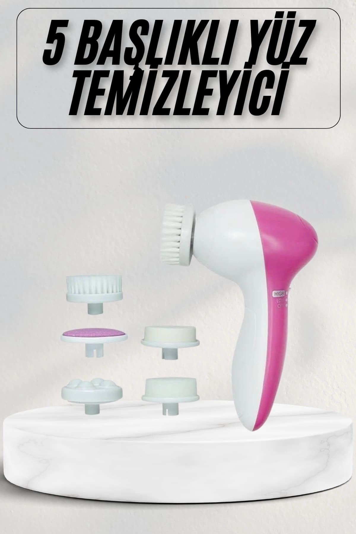 Cilt Temizleme ve Masaj Aleti 5 Başlıklı Akne ve Önleyici