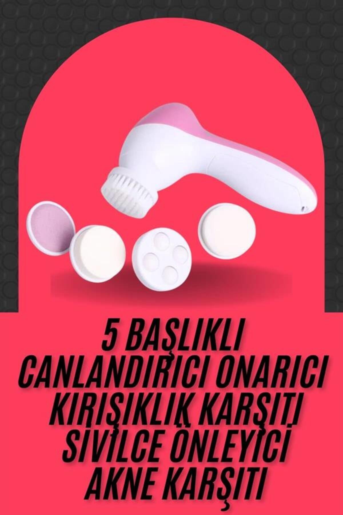 Cilt Temizleme ve Masaj Aleti 5 Başlıklı Akne ve Önleyici