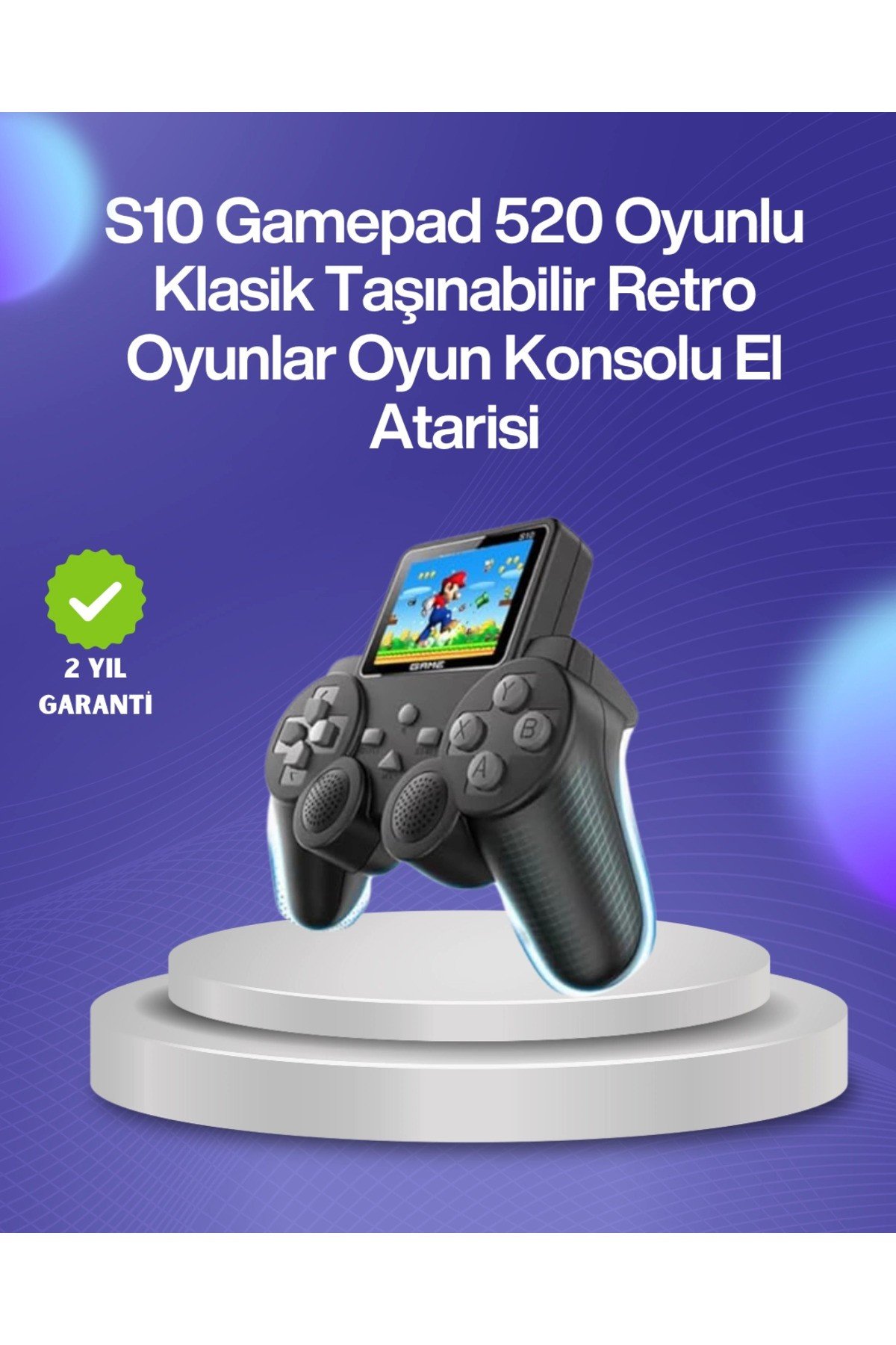 Çocuklar Ve Yetişkinler İçin Uygun 500 Oyunlu Taşınabilir Mini Retro El Konsolu,