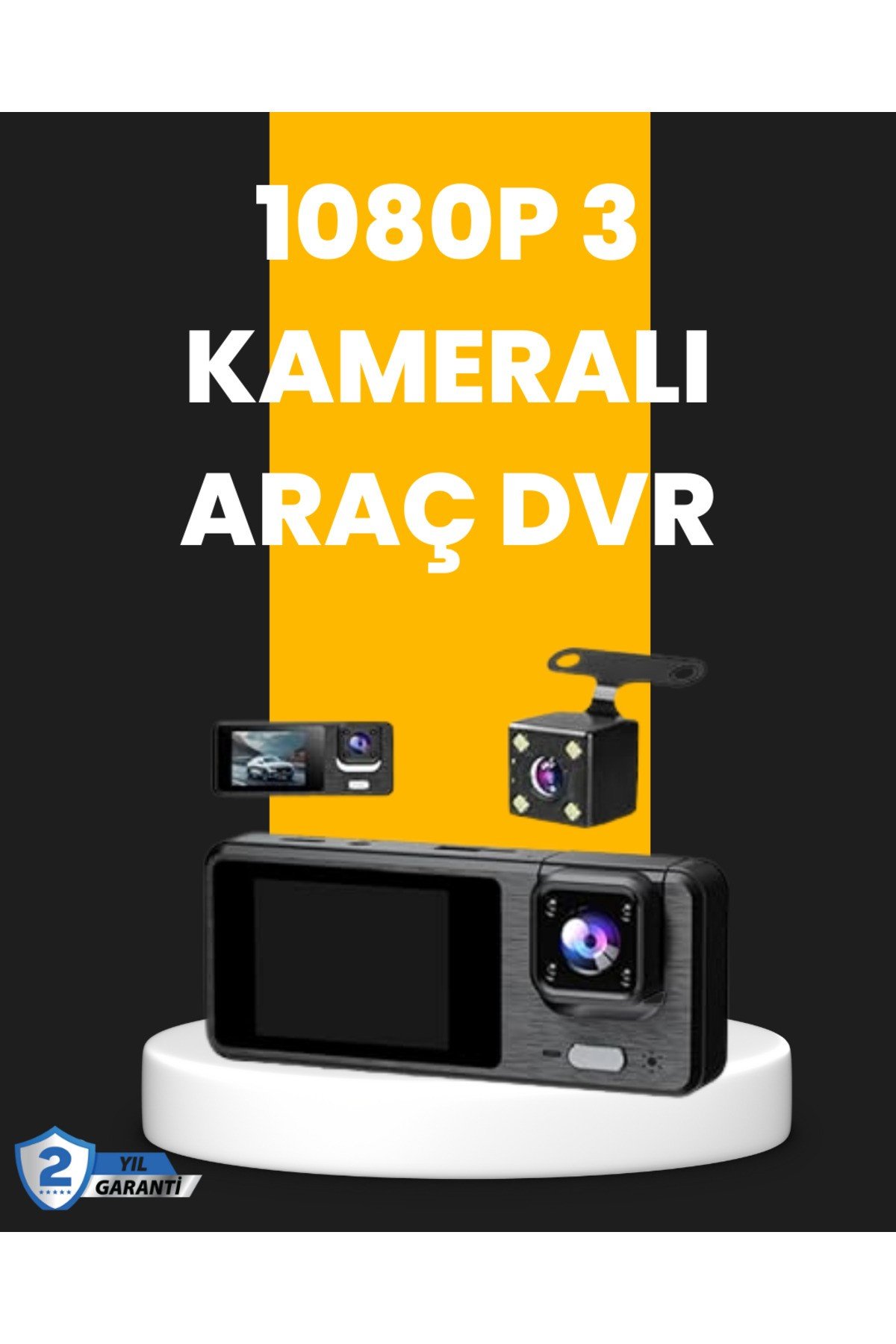 Çok Açılı Araç İçi DVR | Ön İç Arka Kamera, Döngü Video Kaydı